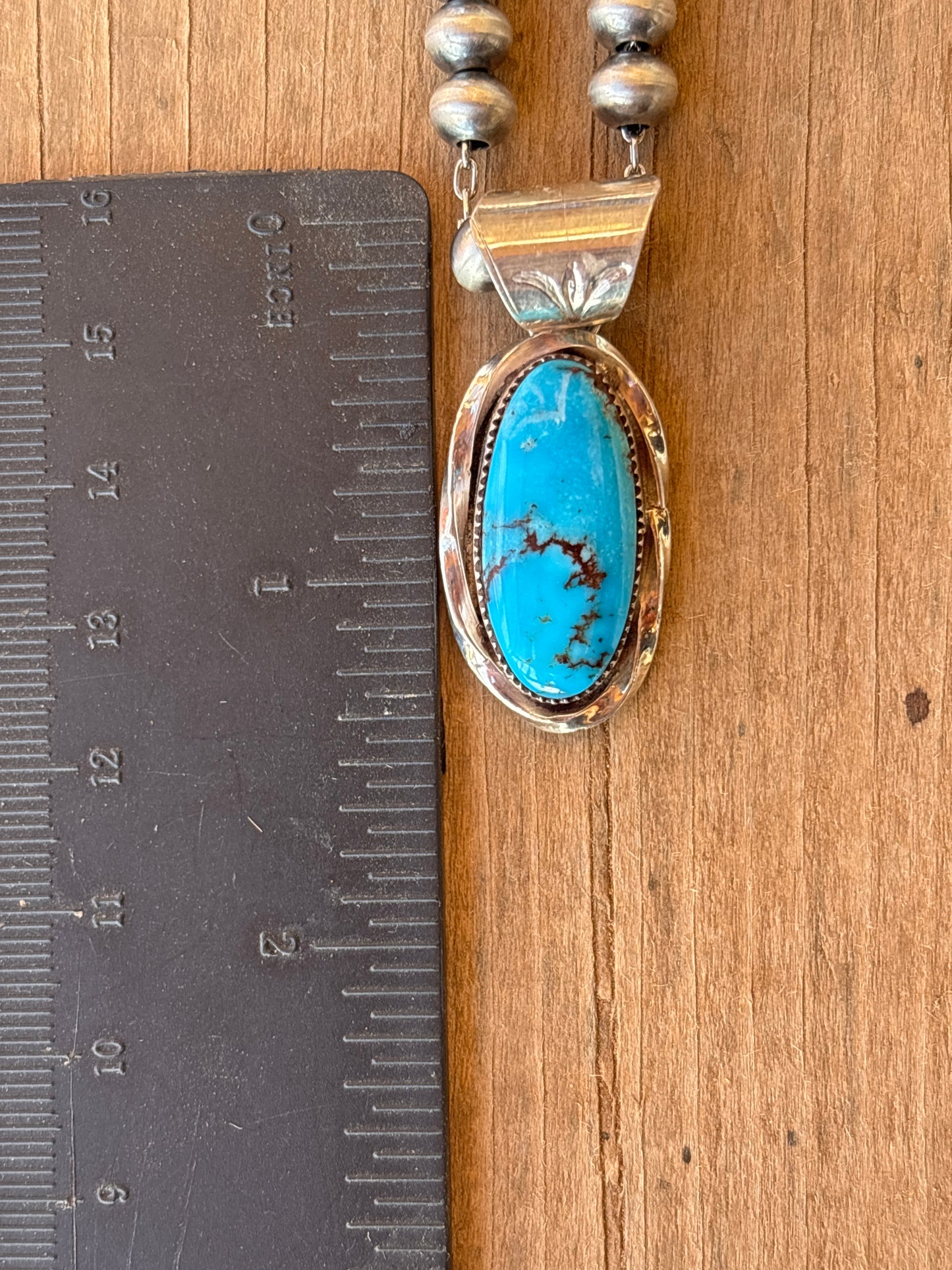 Ernest Hawthorne Turquoise & SS Pendant 16103