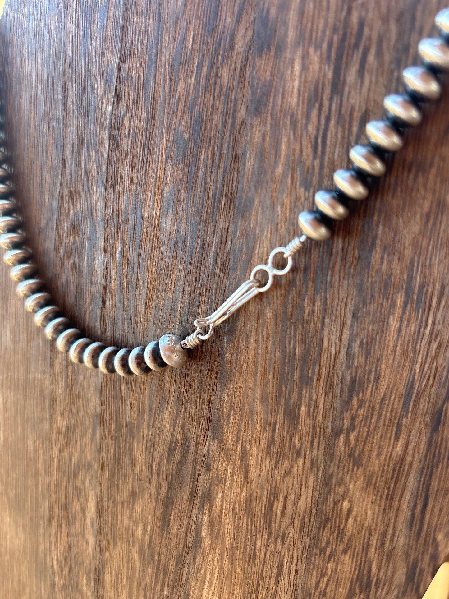 18” 7mm Semi Round Dorinda Mariano SS Navajo Pearl Necklace 7S18NP