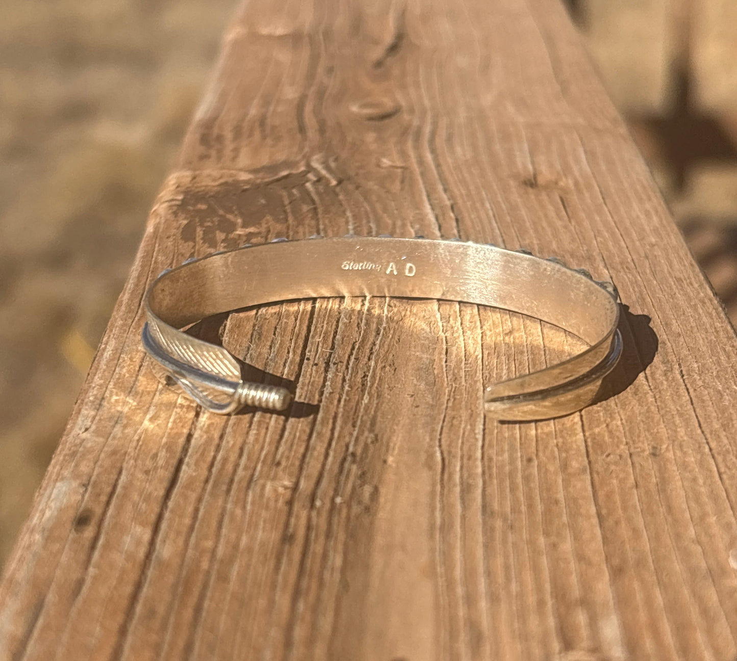Aaron Davis Turquoise Dot Feather Cuff 1200T