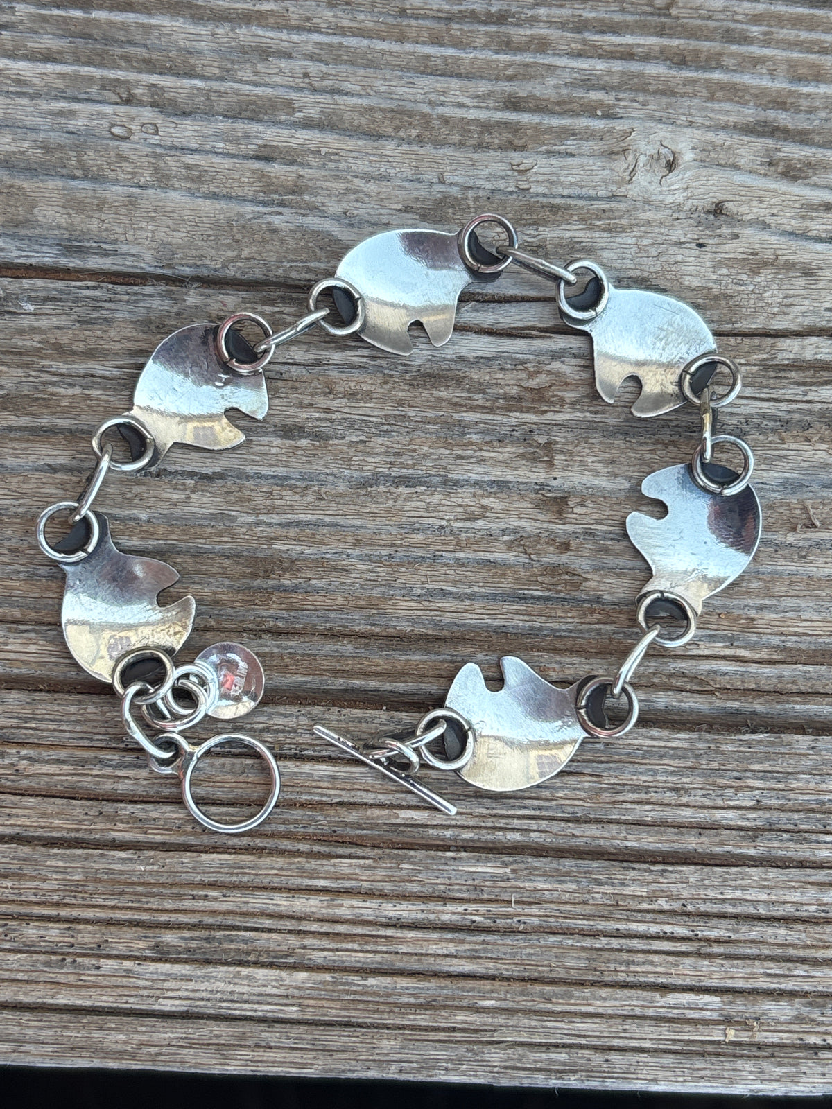 Lyanne Goodluck Sterling Silver Bear Link Bracelet 14LG