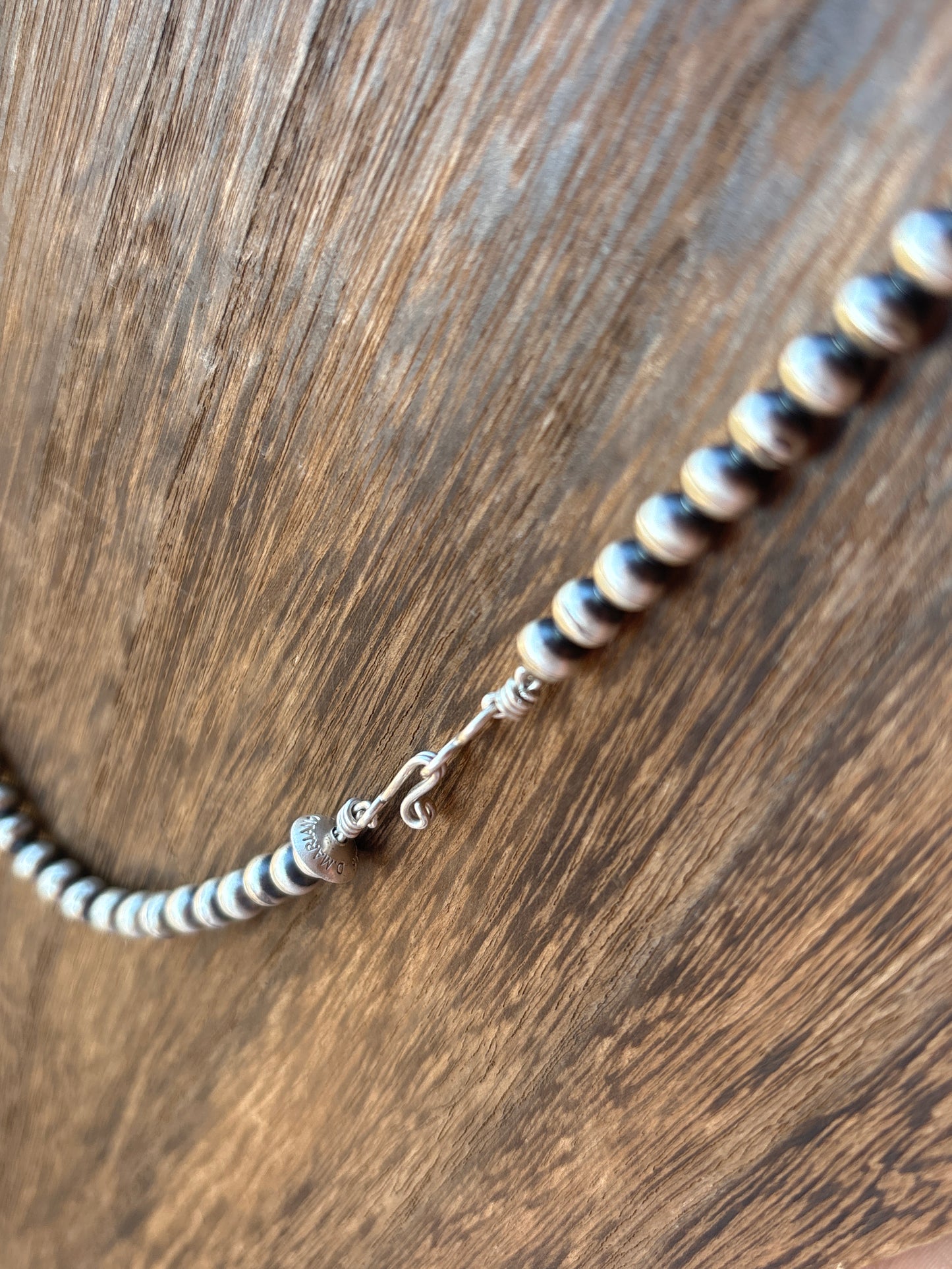 24” 6mm Round Dorinda Mariano SS Navajo Pearl Necklace 6R24NP