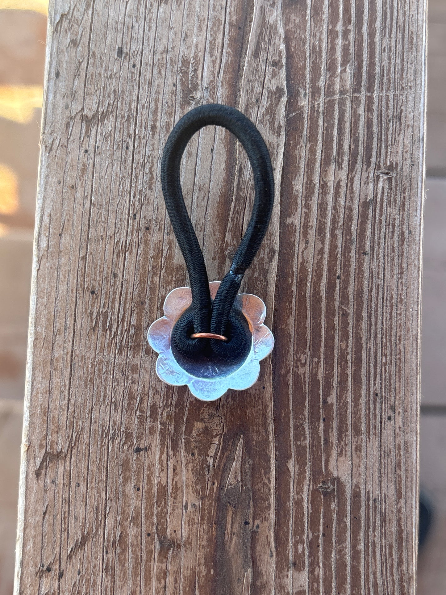 Bertha Begay Sterling Silver Concho Hair Tie Small 027T