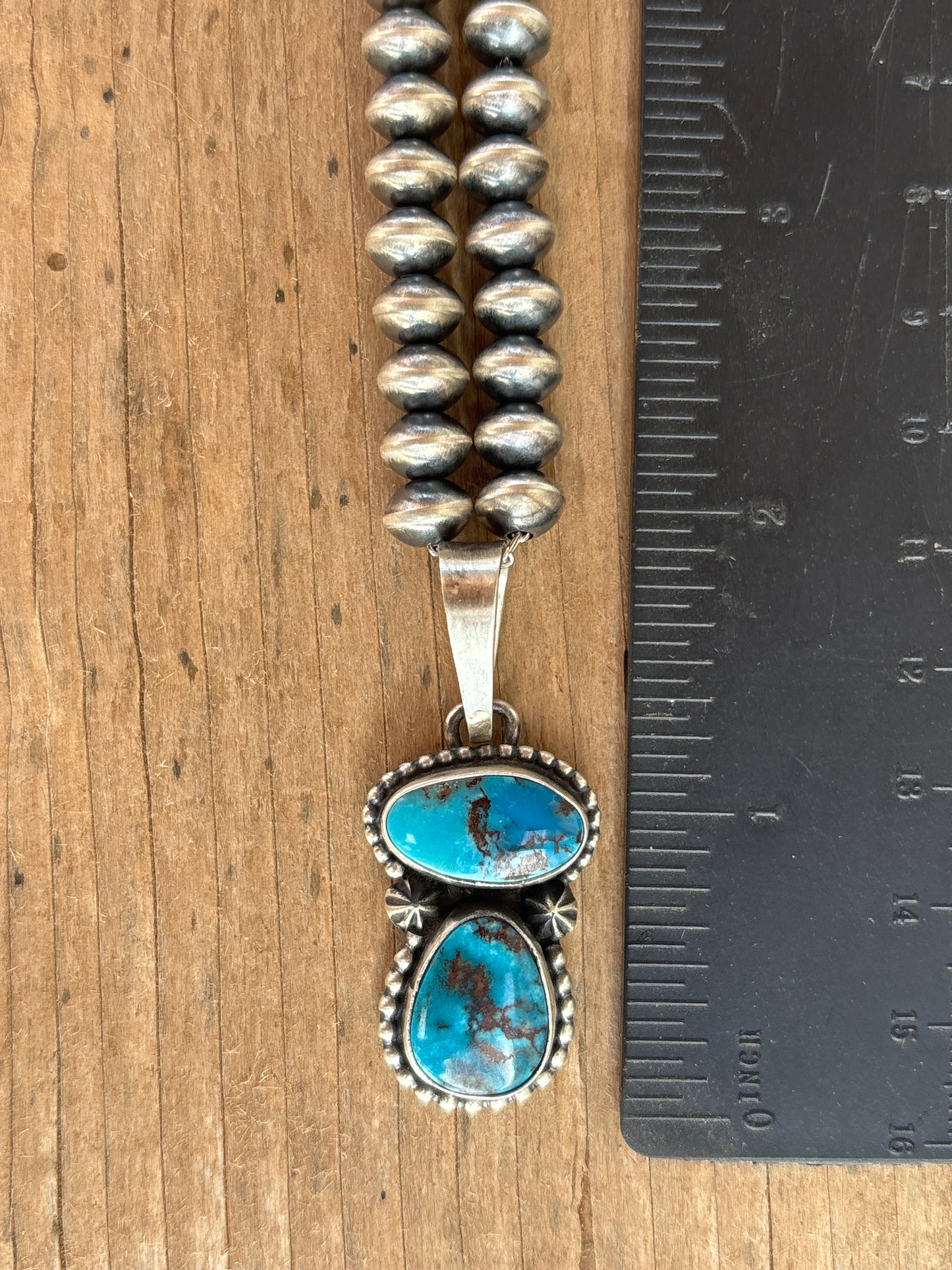 Darrin Livingston Turquoise & SS Pendant 11995