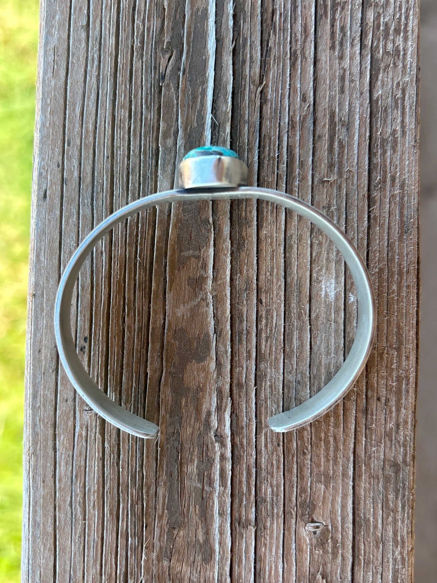 Danny Henio Hand Stamped Turquoise & SS Cuff 13501