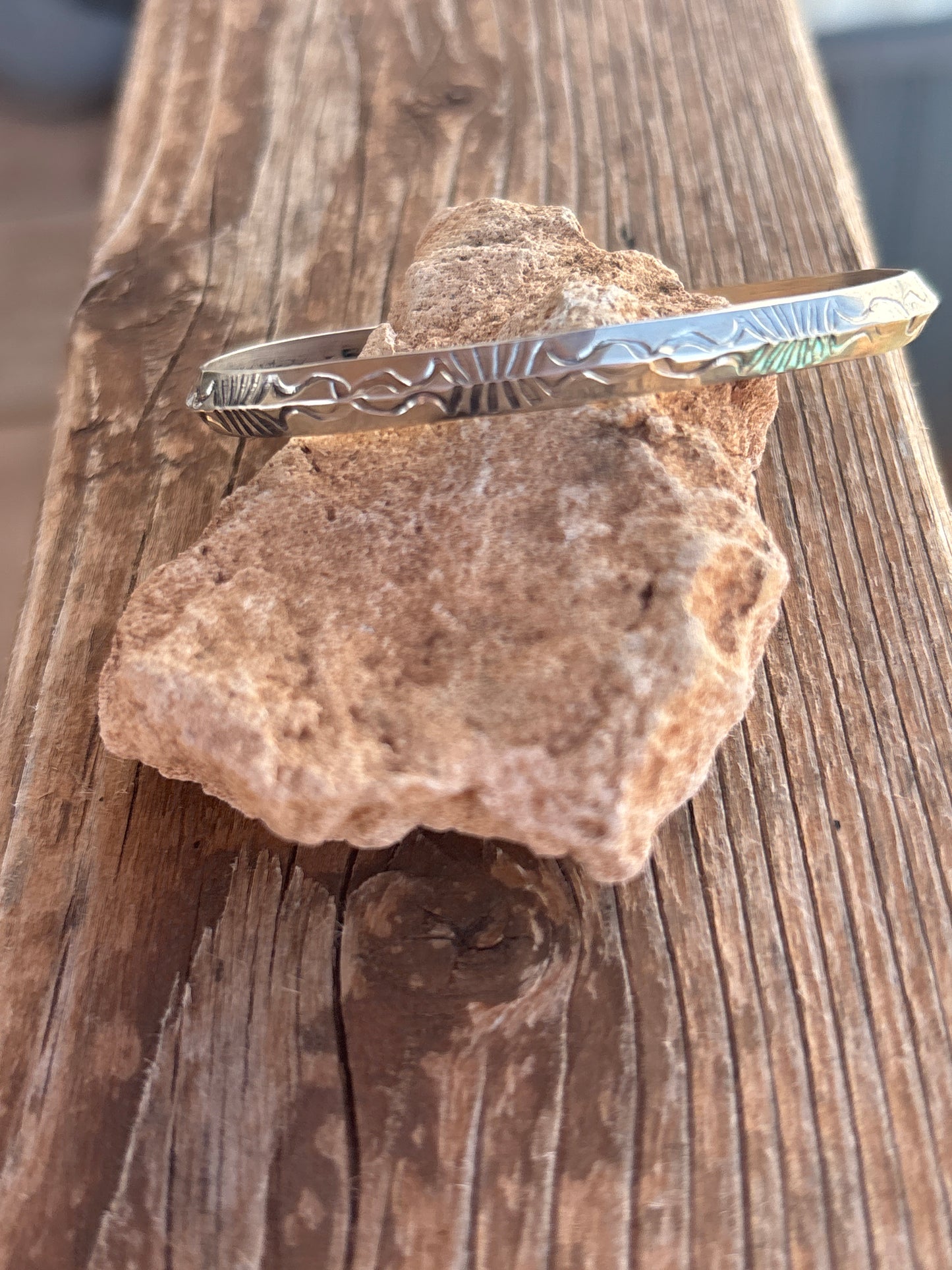 Ben Tahe Triangle Stamped SS Cuff 600T