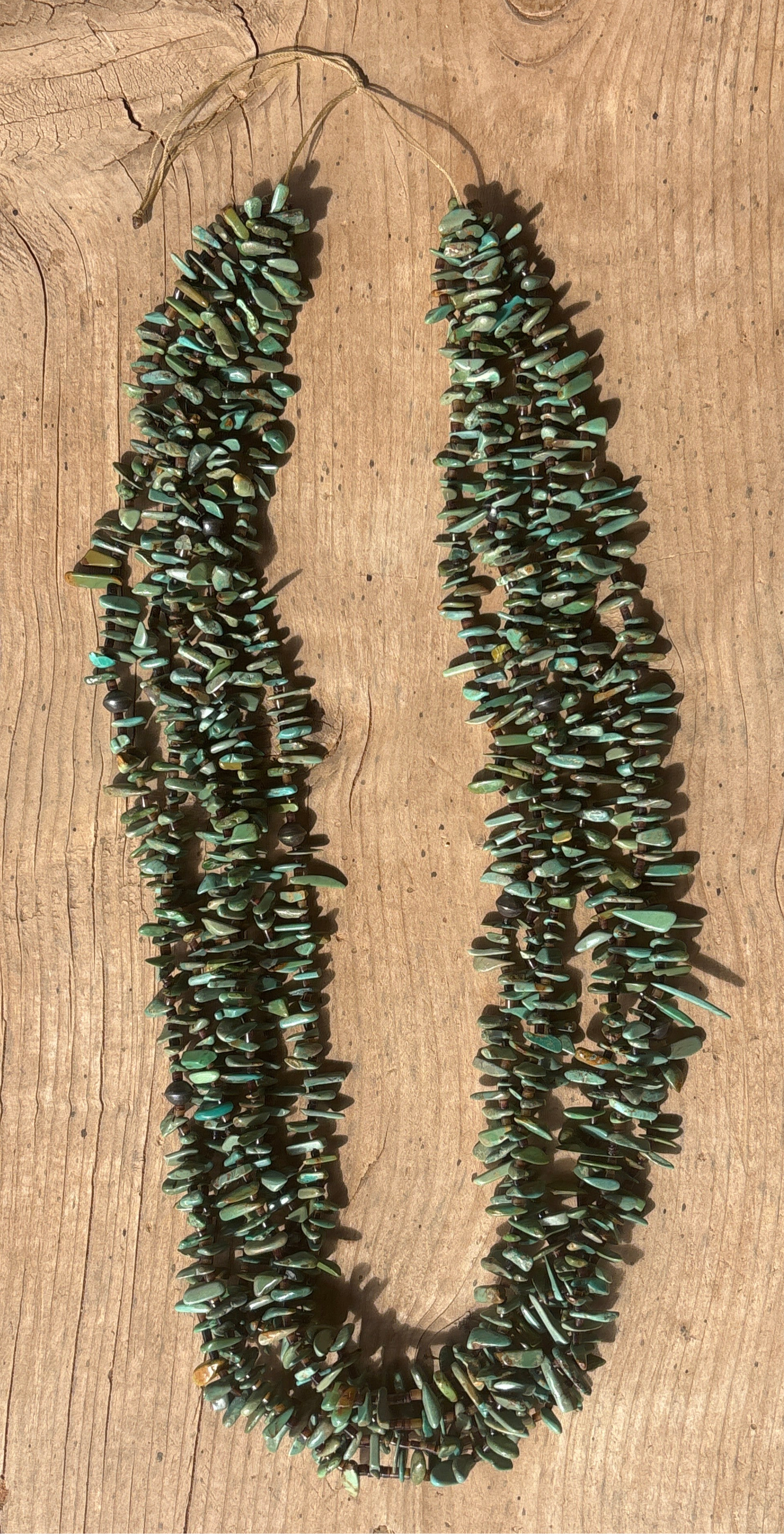 Vintage Multi Strand Turquoise Chip Necklace C3