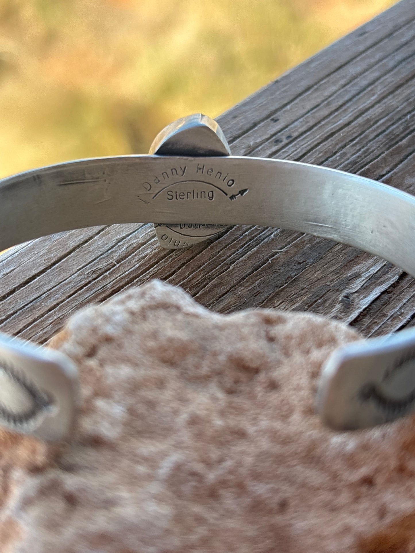 Danny Henio Hand Stamped Turquoise & SS Cuff 13501