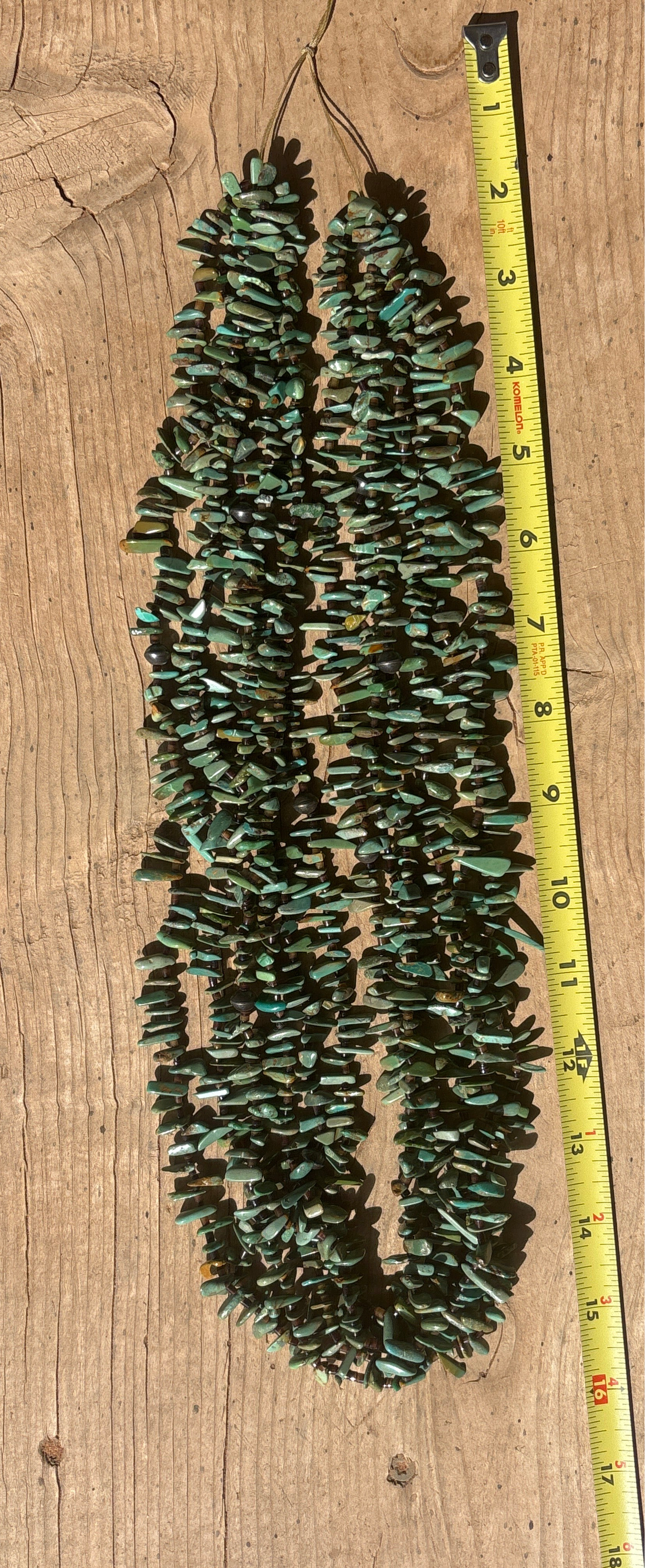 Vintage Multi Strand Turquoise Chip Necklace C3