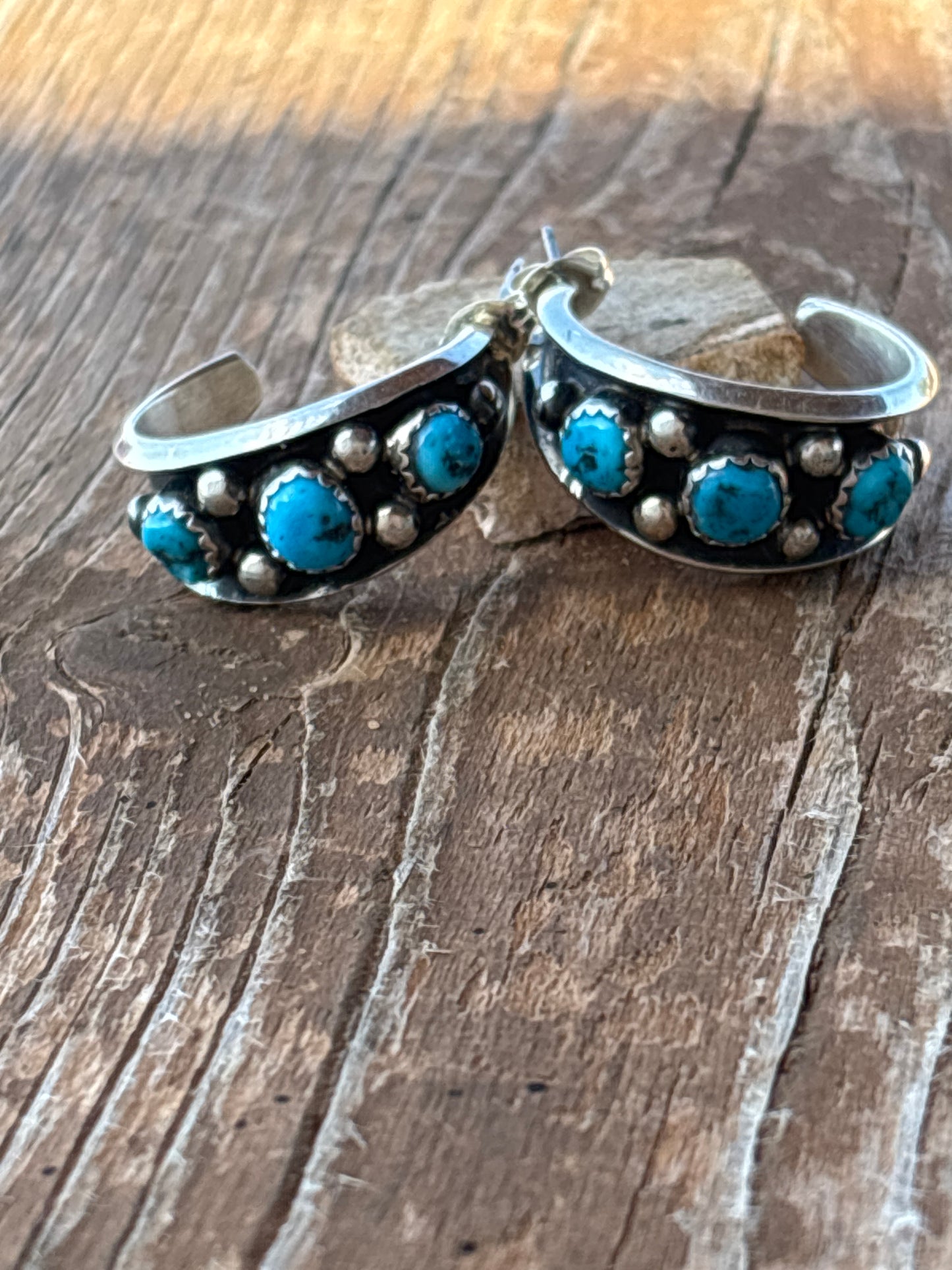 Paul Largo Turquoise & Sterling Silver Earrings 15258