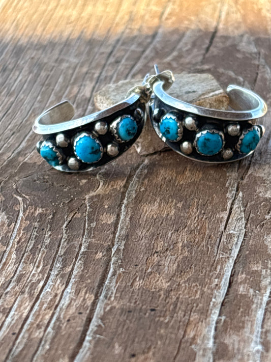 Paul Largo Turquoise & Sterling Silver Earrings 15258