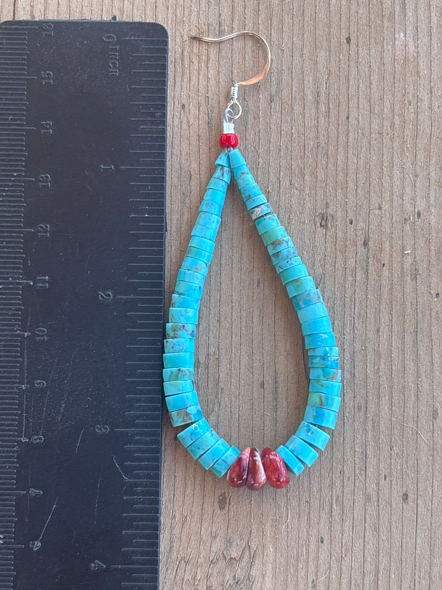 Lupe Lovato turquoise and spiny oyster earrings 11750