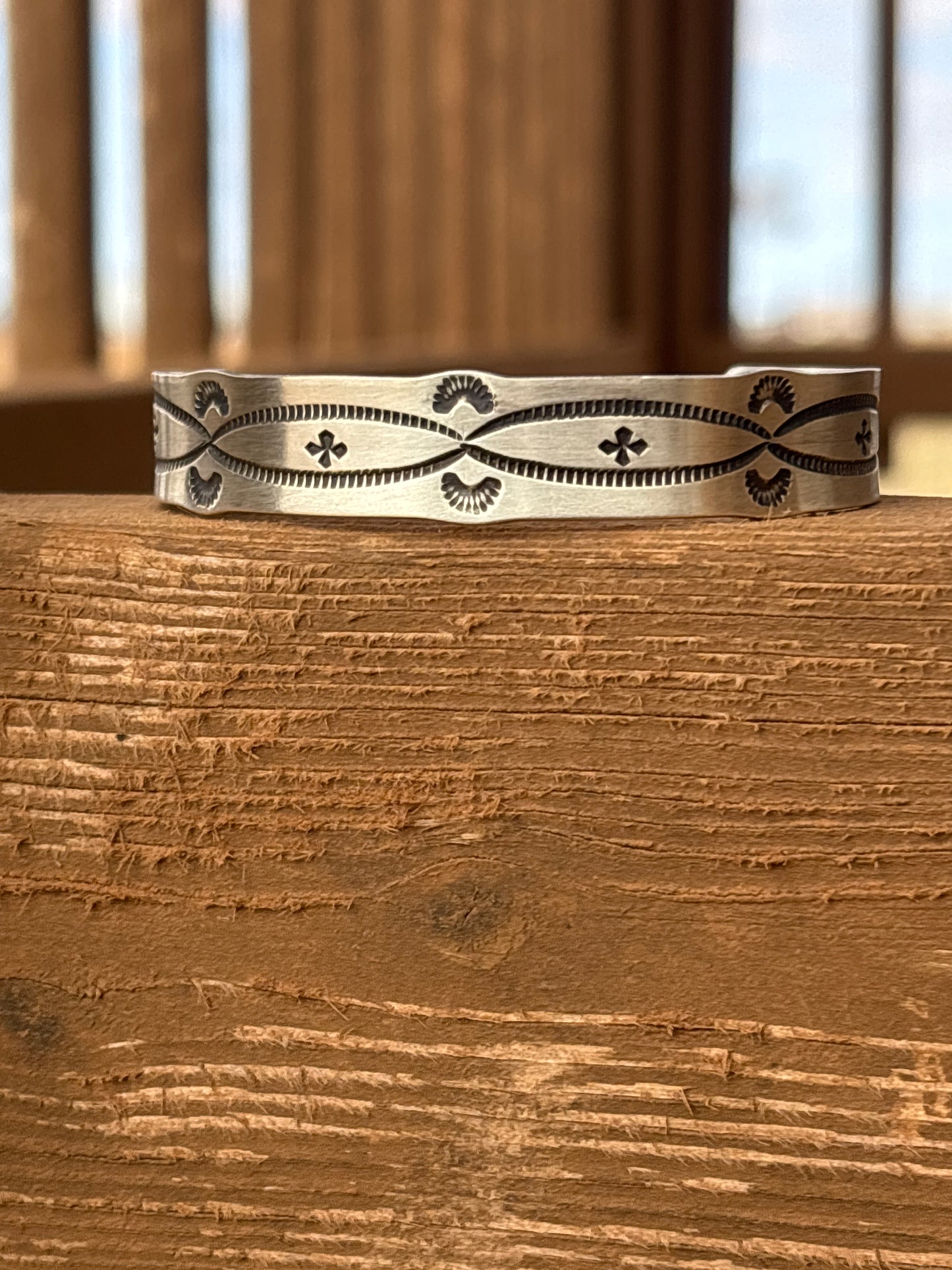 Gary Sandoval Sterling Silver Stamped Cuff 150T