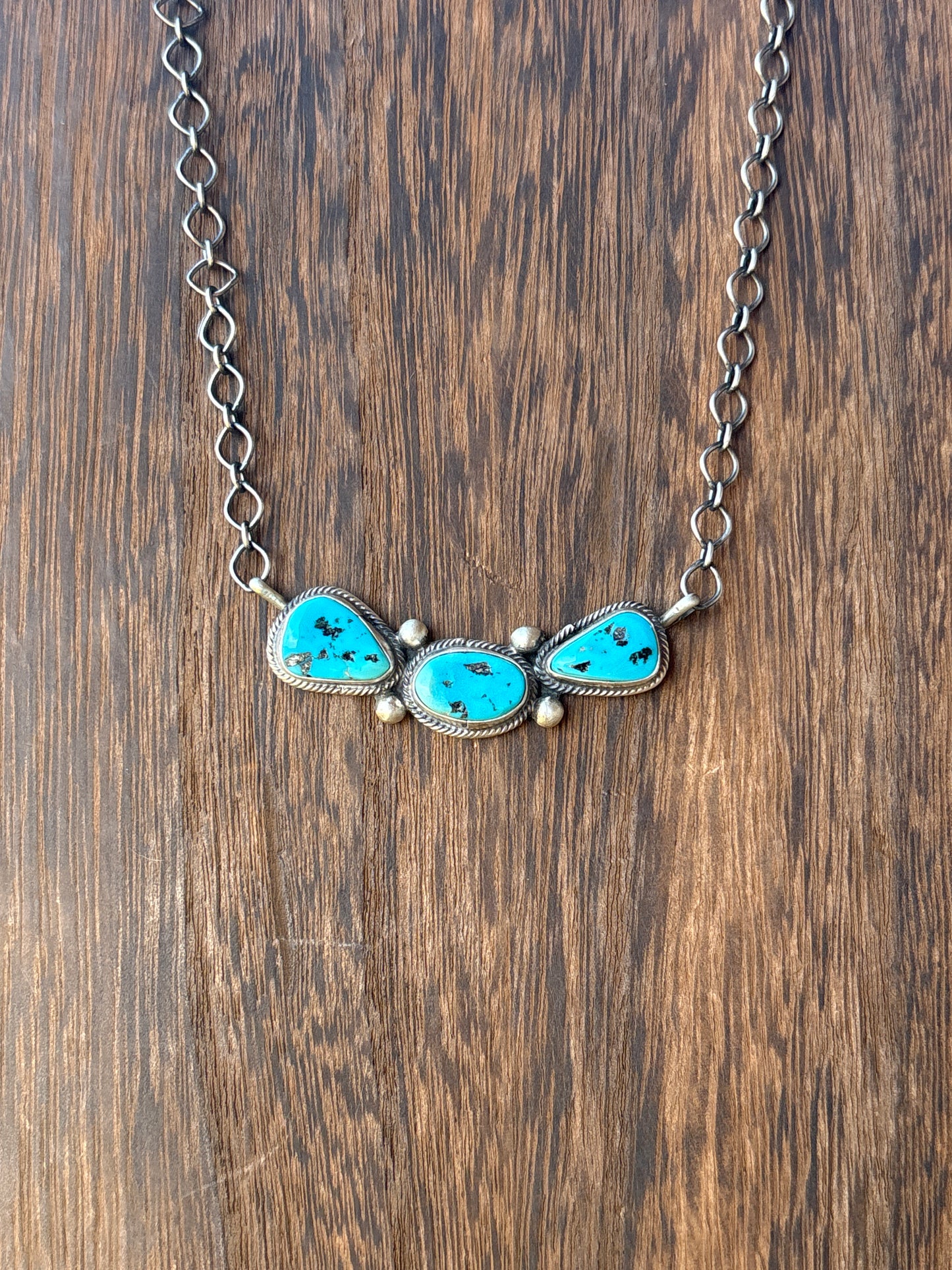 Bobby Johnson Natural Sleeping Beauty & Sterling Silver Necklace 14475