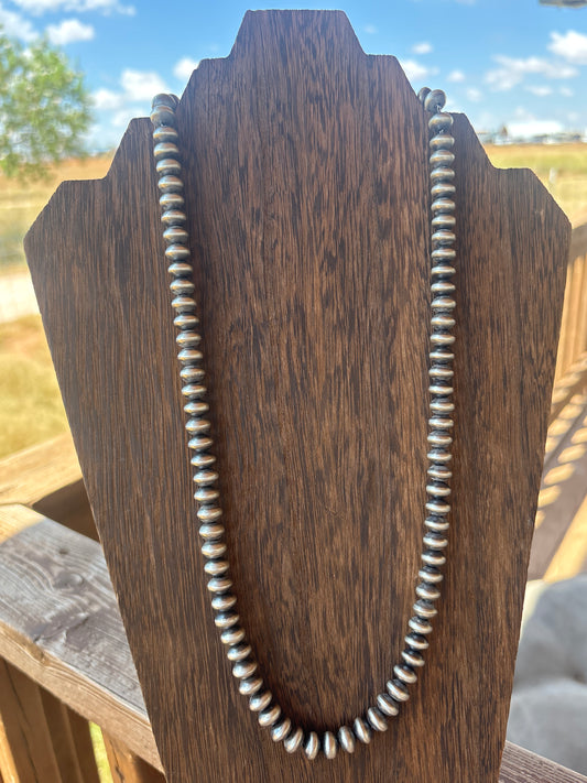 24” 8mm Semi Round Bryannen Halwood Navajo Pearl Necklace 8S24NP