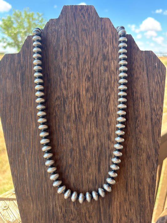 20” 12mm Semi Round Bryannen Halwood Stamped Navajo Pearls 12S20RB
