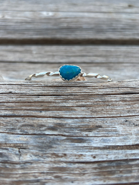 Lyanne Goodluck Sterling Silver Twist & Turquoise Cuff 12LG