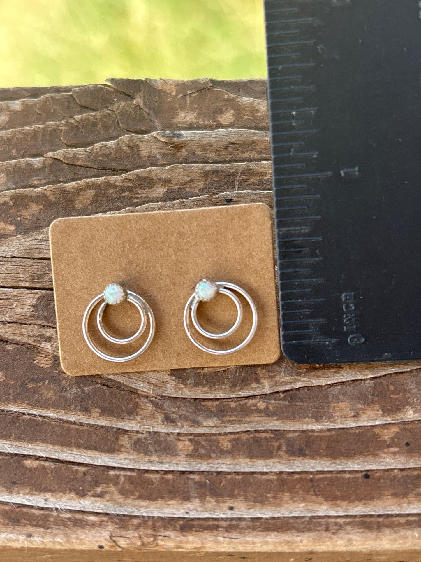 Shantel Bitsie circle white Opalite stud earrings 124642RB