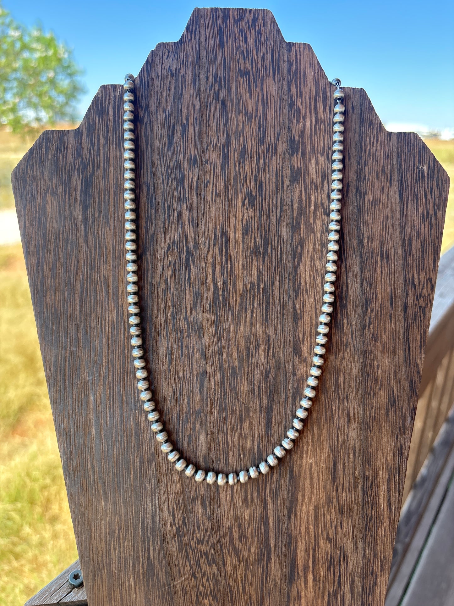 20” 5mm round Dorinda Mariano SS Navajo Pearl Necklace 5R20NP