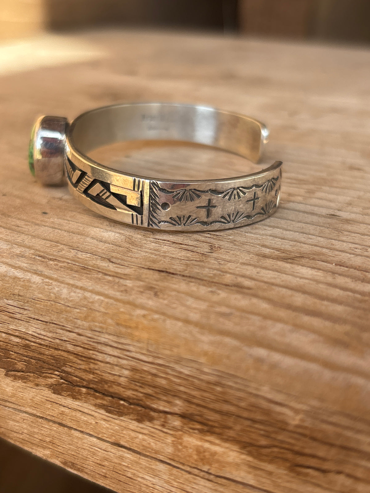 Peter Nelson Sterling Silver Inlay Cuff w/ Royston Smooth Bezel 02PN