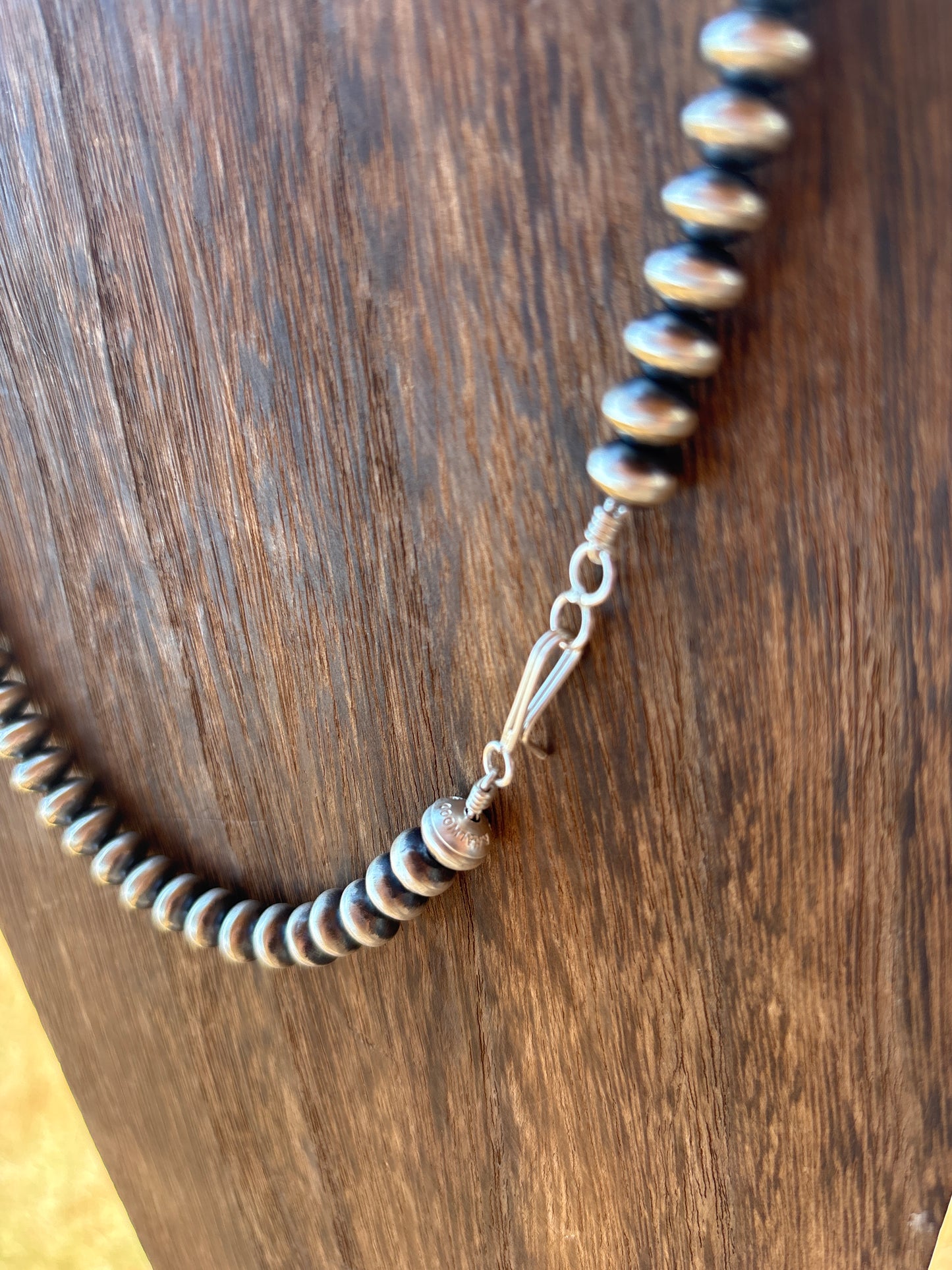 18” 8mm Semi Round Sterling Silver Navajo Pearl Necklace by Bryannen Halwood 8S18NP