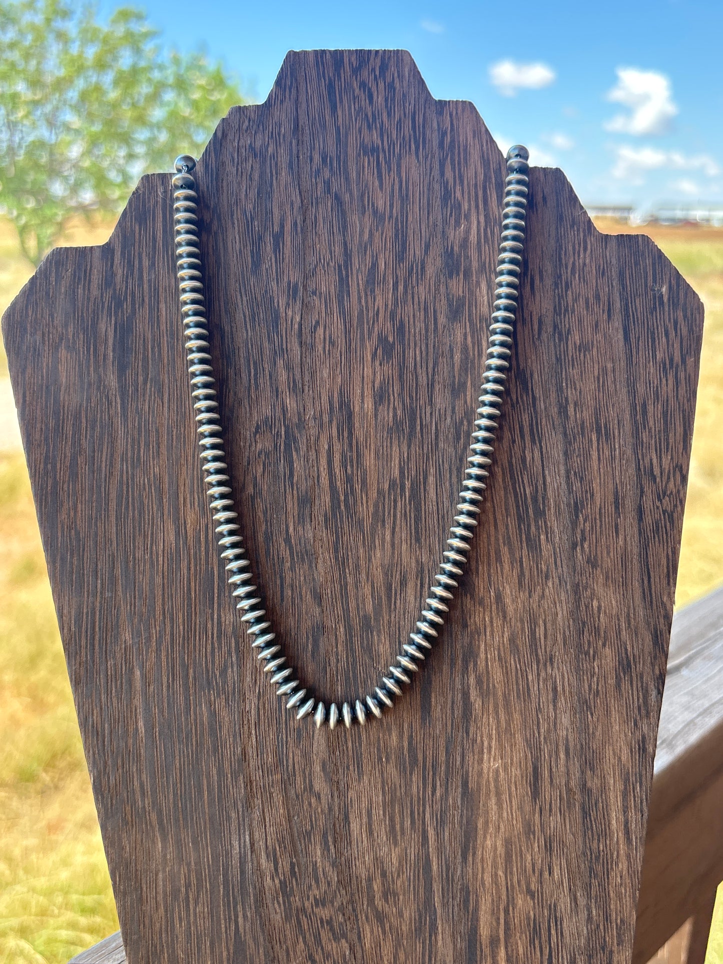 18” 6mm Saucer/Rondelle Dorinda Mariano Navajo Pearl Necklace 6D18NP