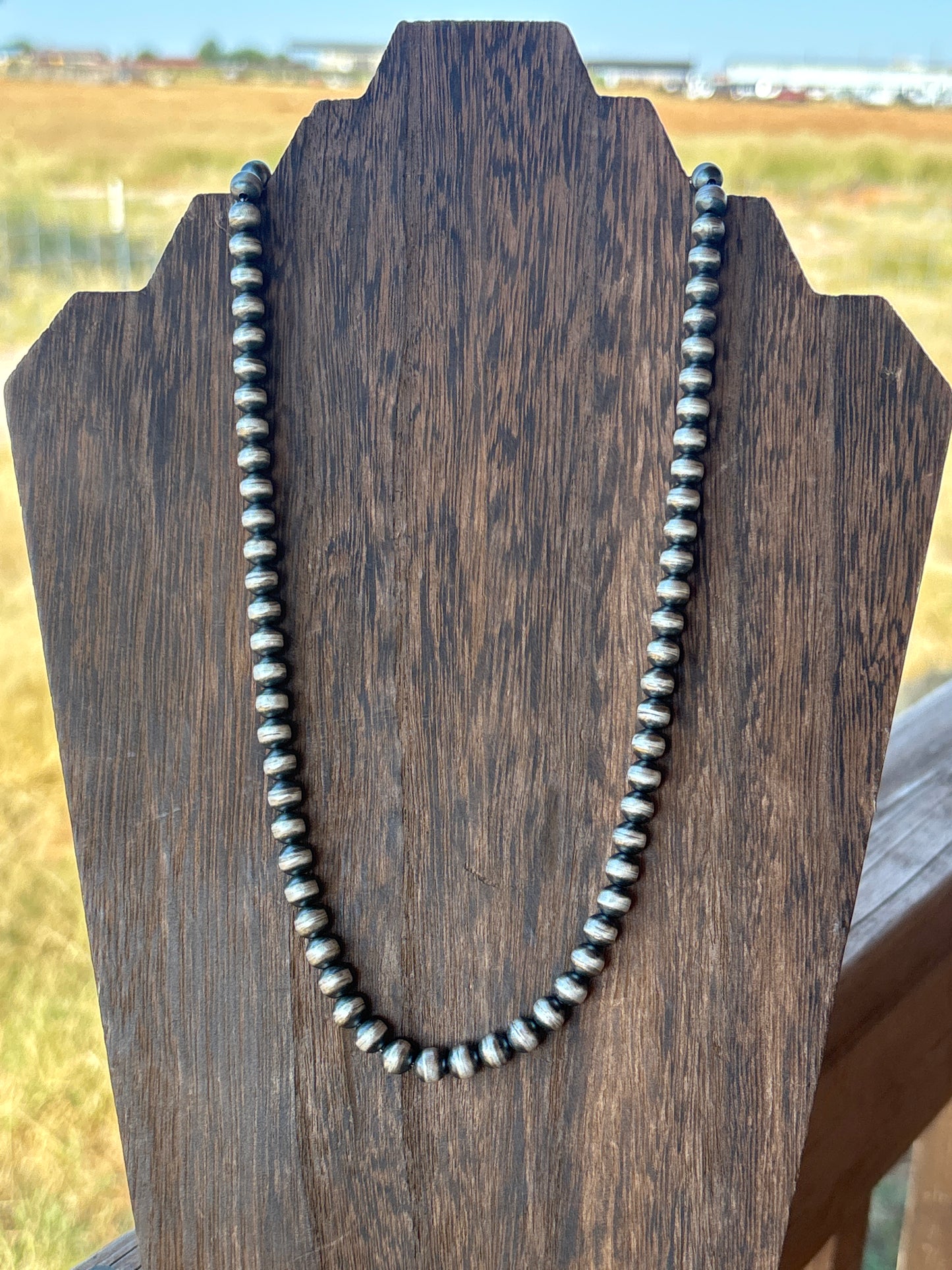 20” 7mm round Dorinda Mariano SS Navajo Pearl Necklace 7R20NP