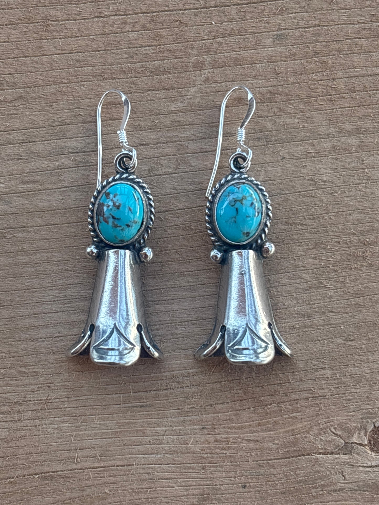 Sharon McCarthy Turquoise Sterling Silver French Hook Earrings 6473rb
