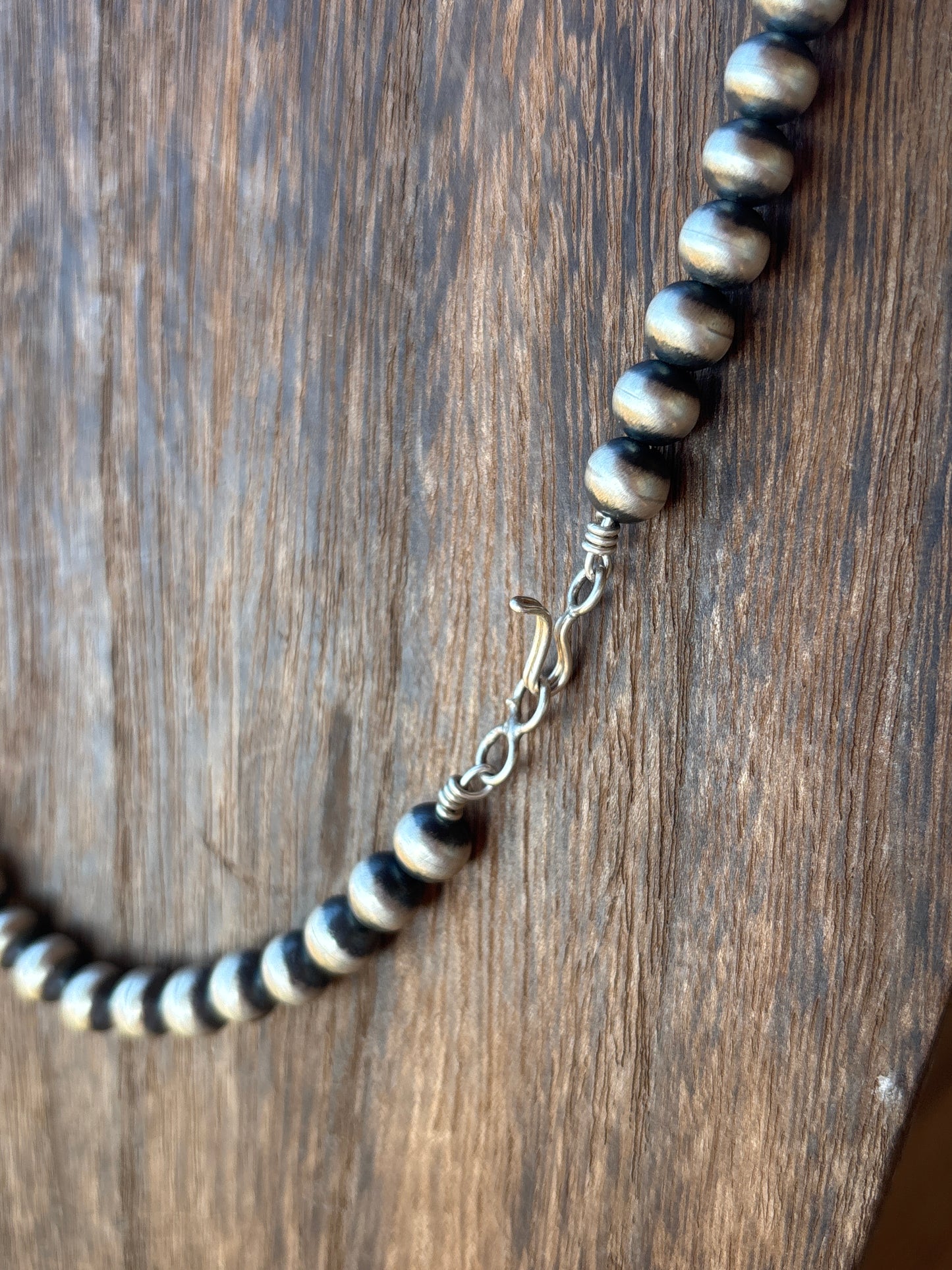 20” 8mm Round Bryannen Halwood SS Navajo Pearl Necklace 8R20RB