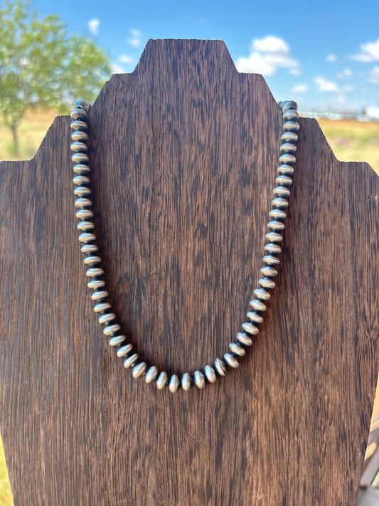 16" 7mm Semi Round Bryannen Halwood Navajo Pearl Necklace 191941RB