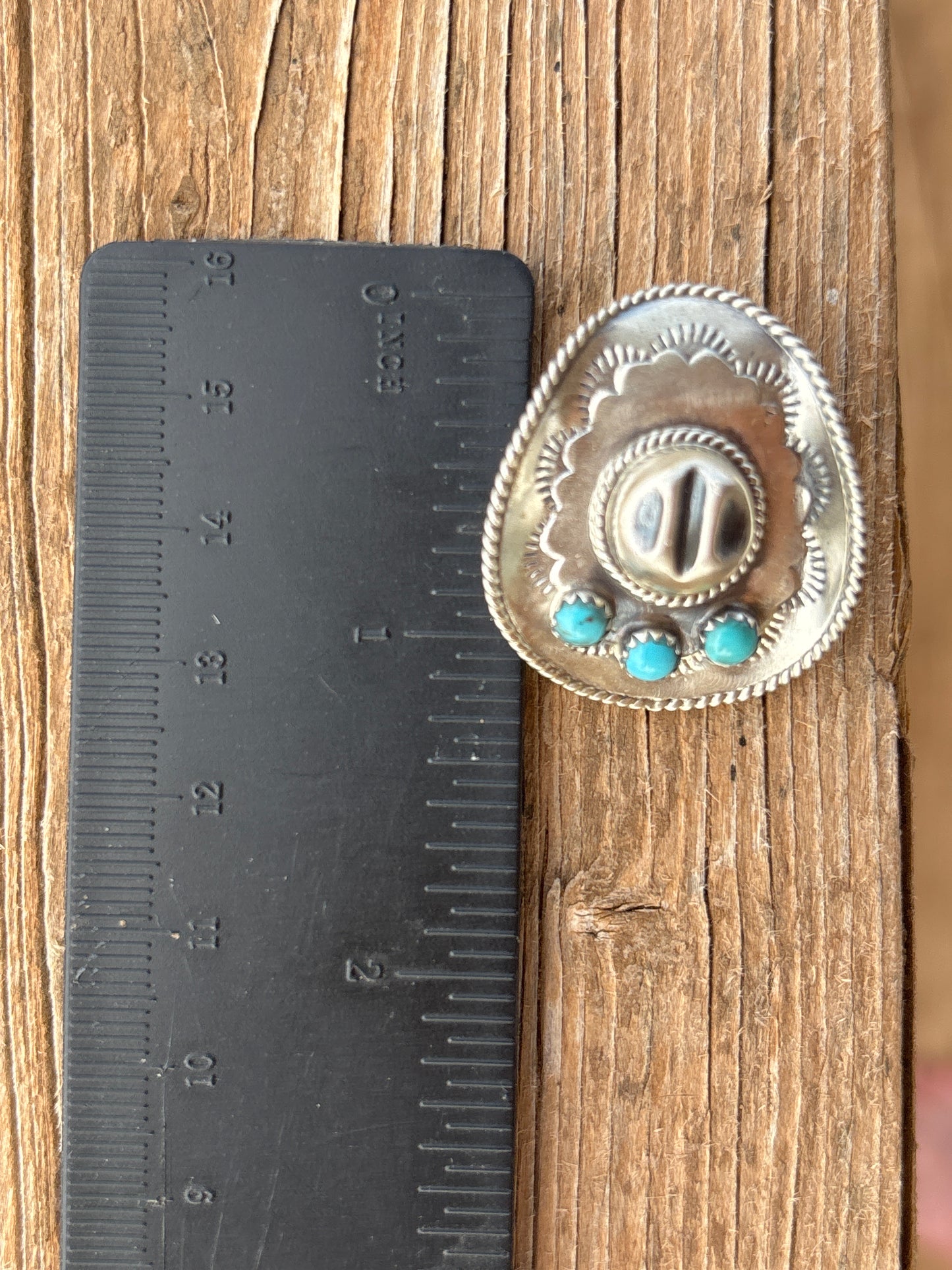 Bobby Platero Cowboy Hat Turquoise & Sterling Silver Stud Earrings 204184RB