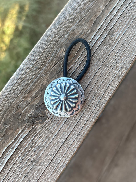 Arlene Soce Sterling Silver Concho Hair Tie Large 113134RB