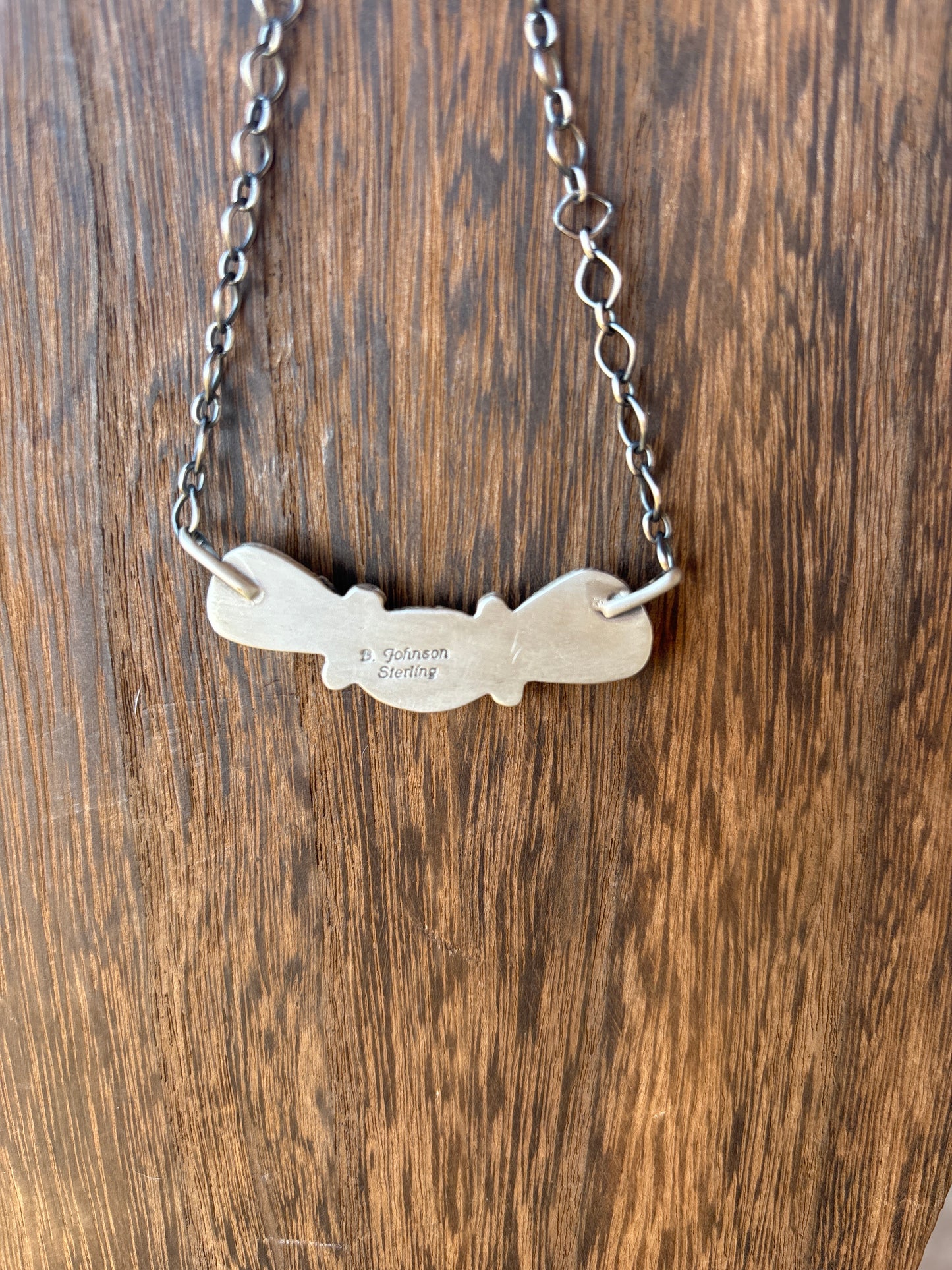 Bobby Johnson Natural Sleeping Beauty & Sterling Silver Necklace 14475