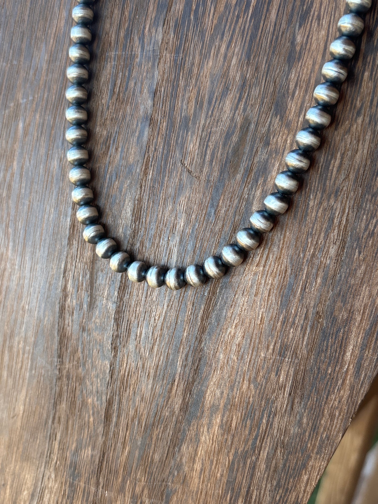 20” 7mm round Dorinda Mariano SS Navajo Pearl Necklace 7R20NP