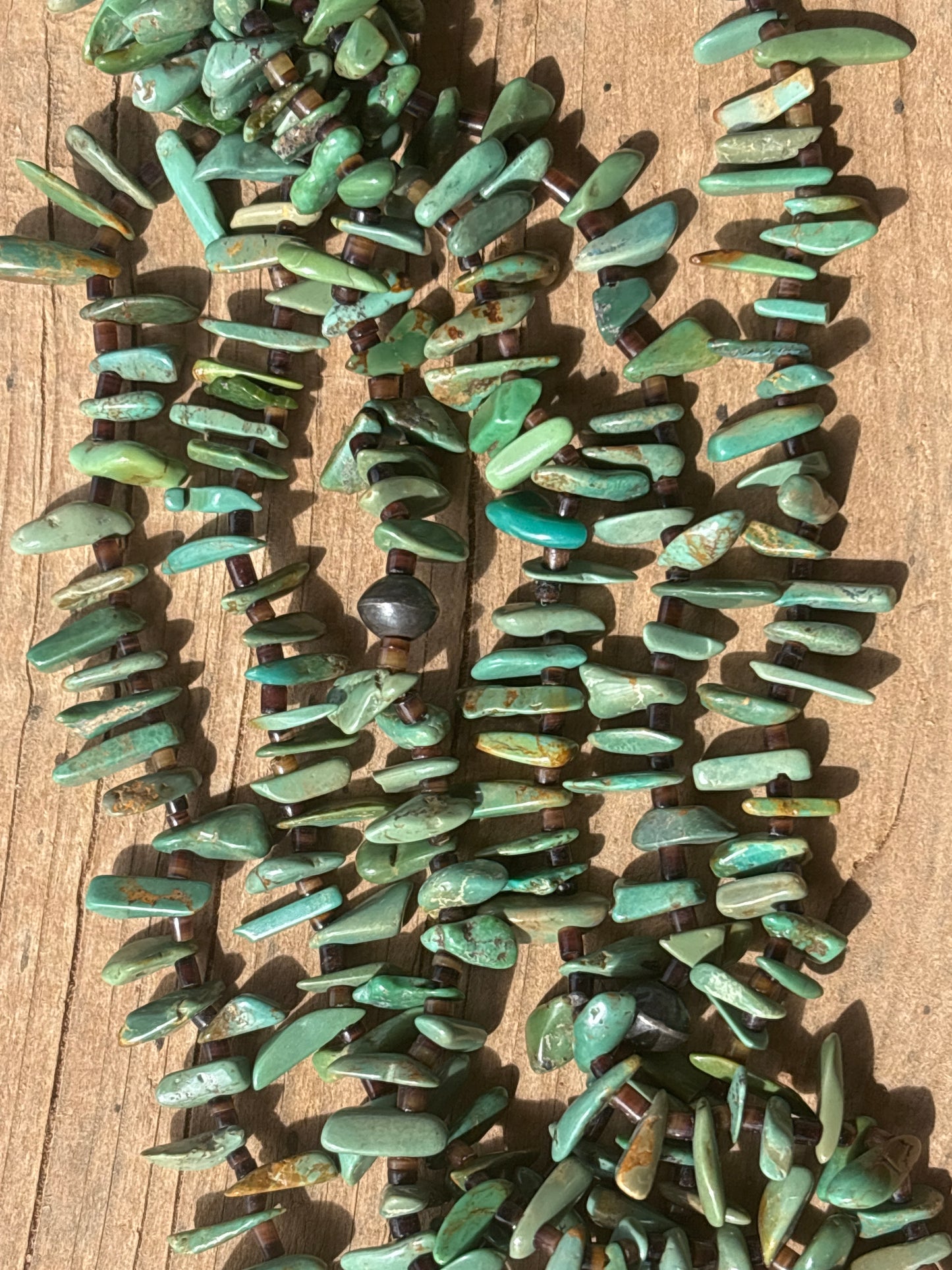 Vintage Multi Strand Turquoise Chip Necklace C3