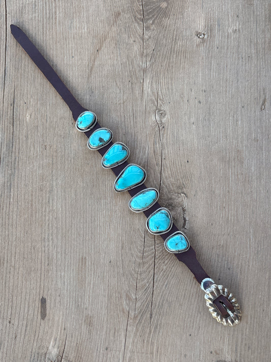 Dan Morgan Leather and Turquoise bracelet DMRB
