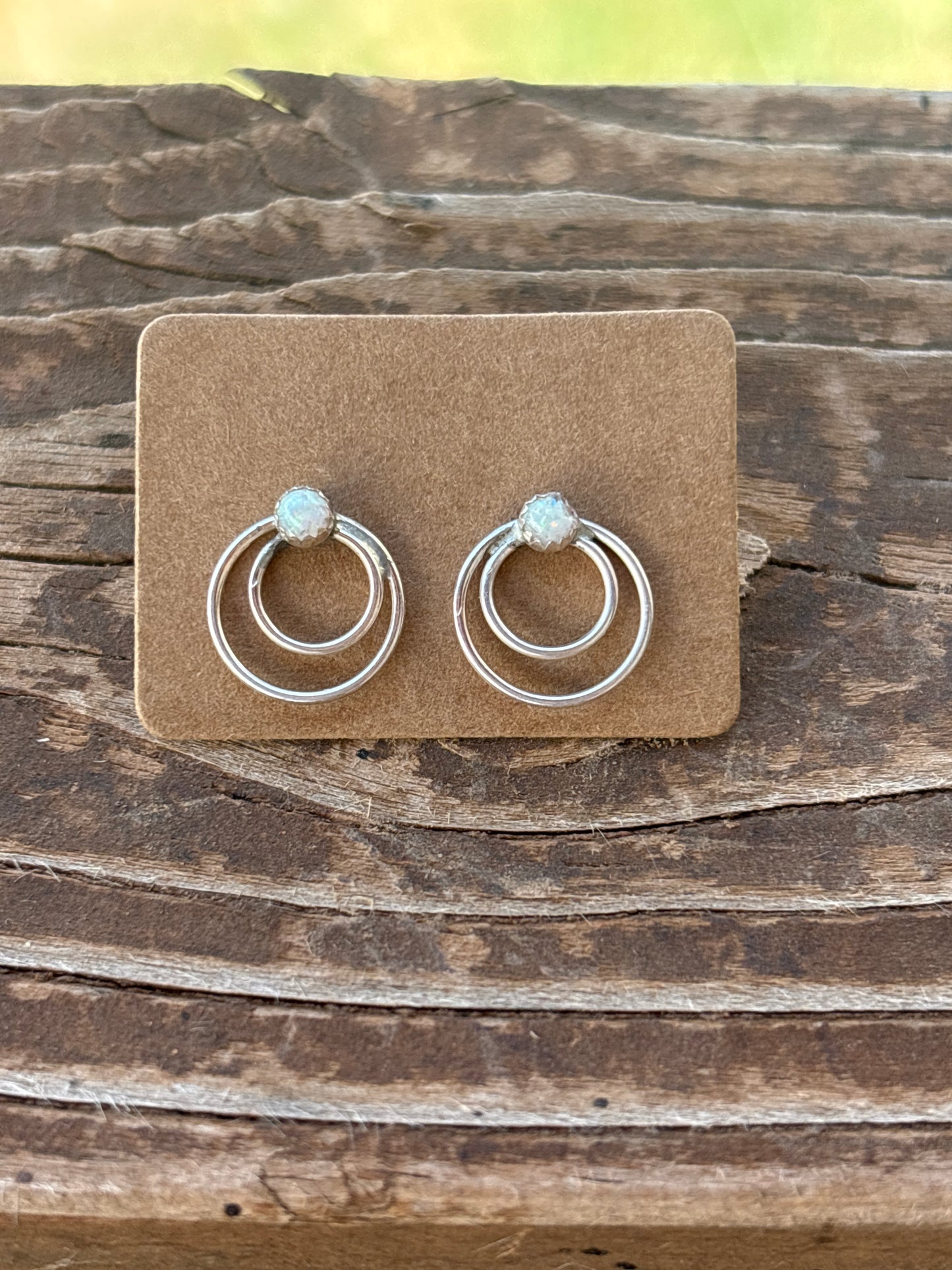Shantel Bitsie circle white Opalite stud earrings 124642RB