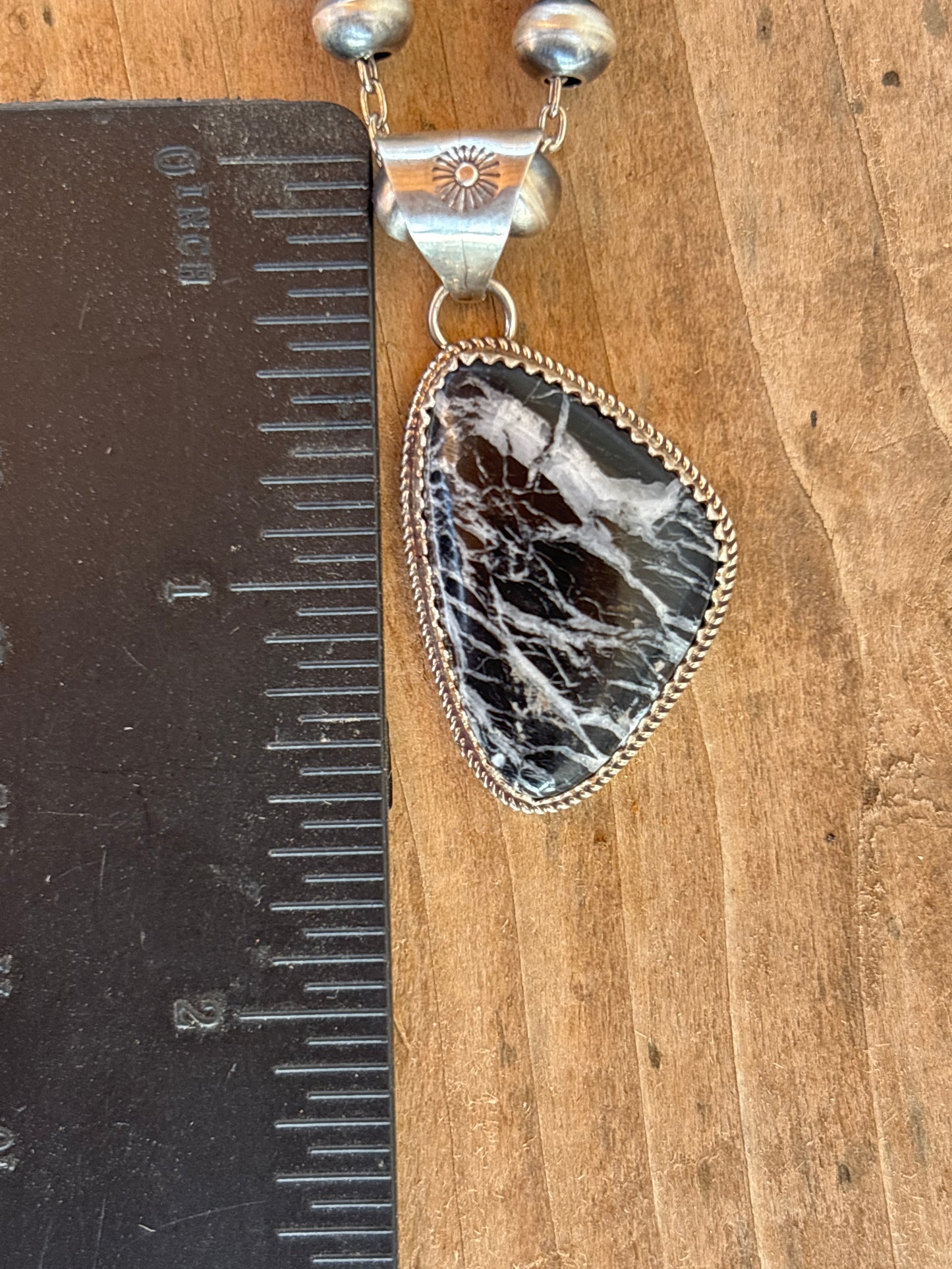 Ernest Hawthorne White Buffalo & SS Pendant 14984