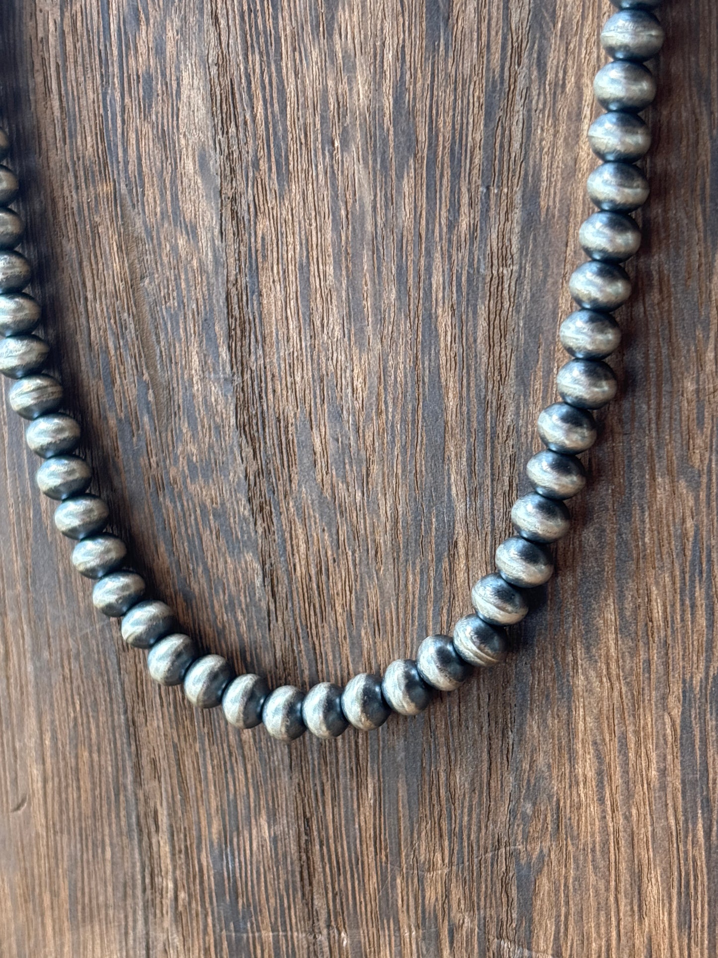 24” 6mm Semi Round Dorinda Mariano SS Navajo Pearl Necklace 6S24NP