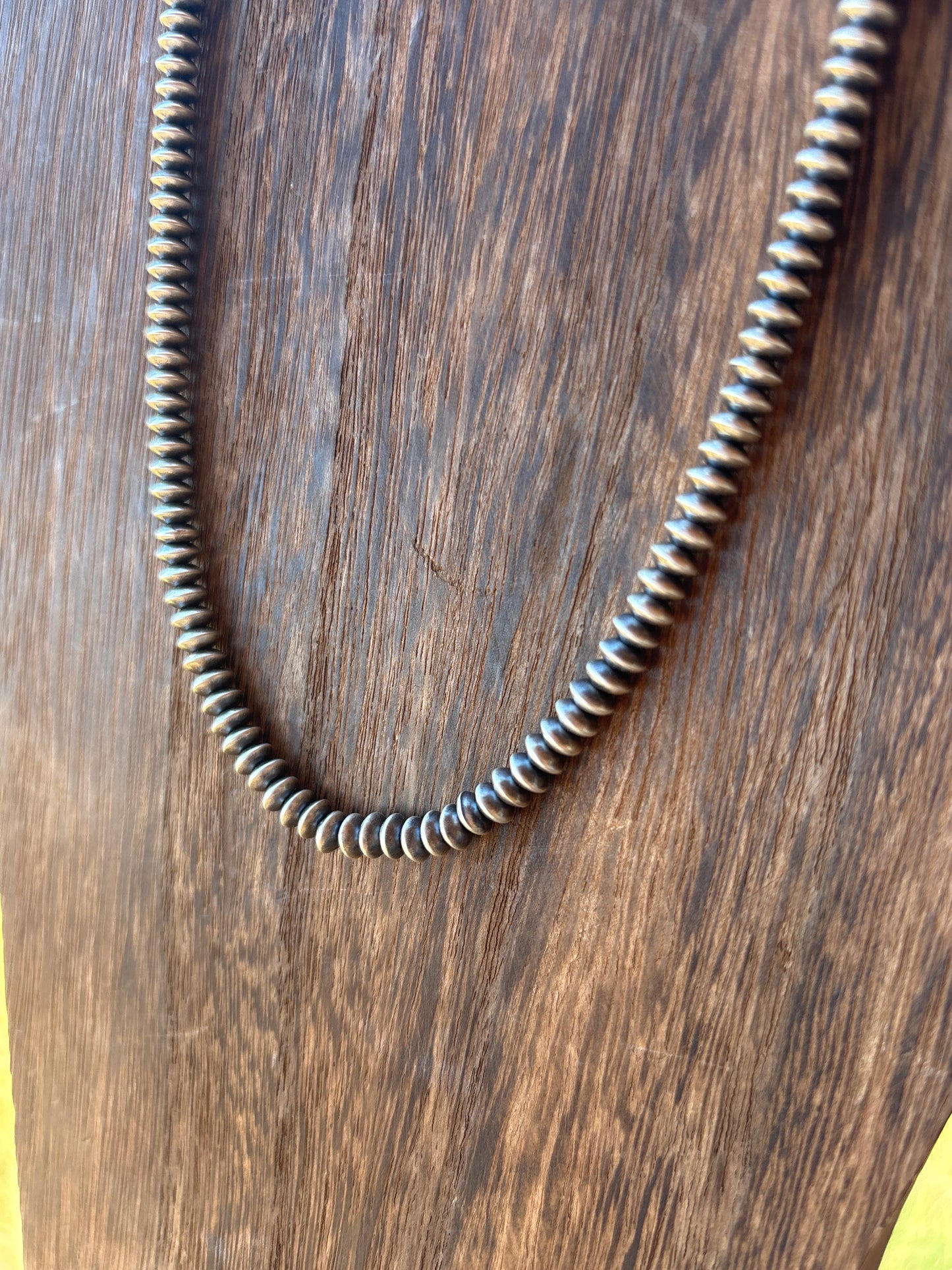 20” 5mm Saucer/Rondelle Dorinda Mariano SS Navajo Pearl Necklace 5D20NP