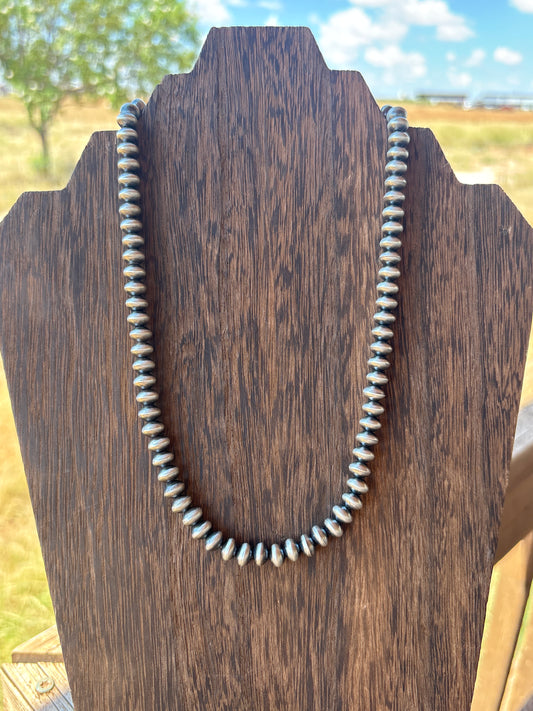 18” 7mm Semi Round Dorinda Mariano SS Navajo Pearl Necklace 7S18NP