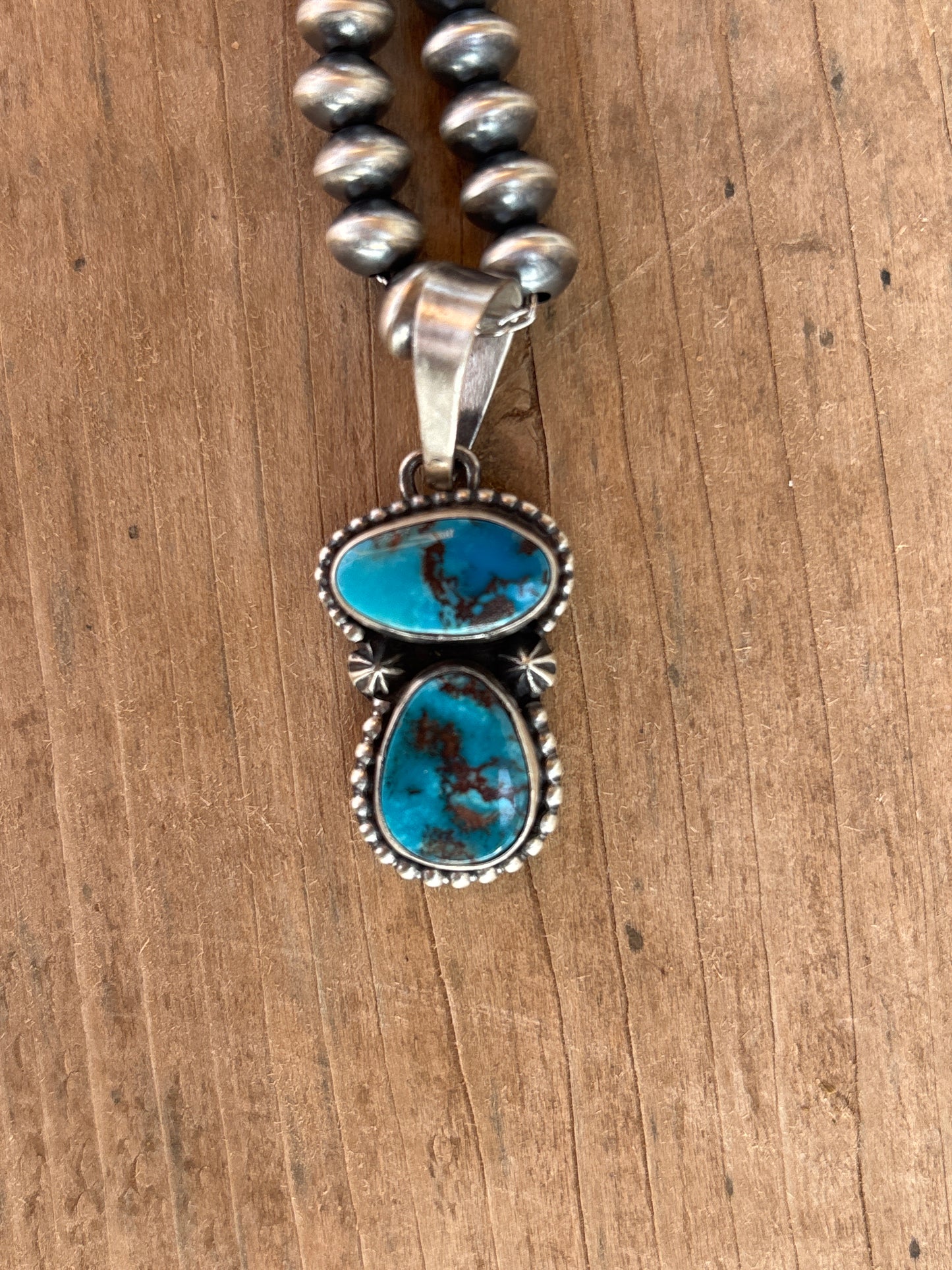 Darrin Livingston Turquoise & SS Pendant 11995