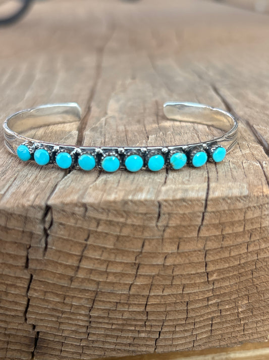 Paley Coonsis Petite Turquoise & Sterling Silver Cuff 018RB