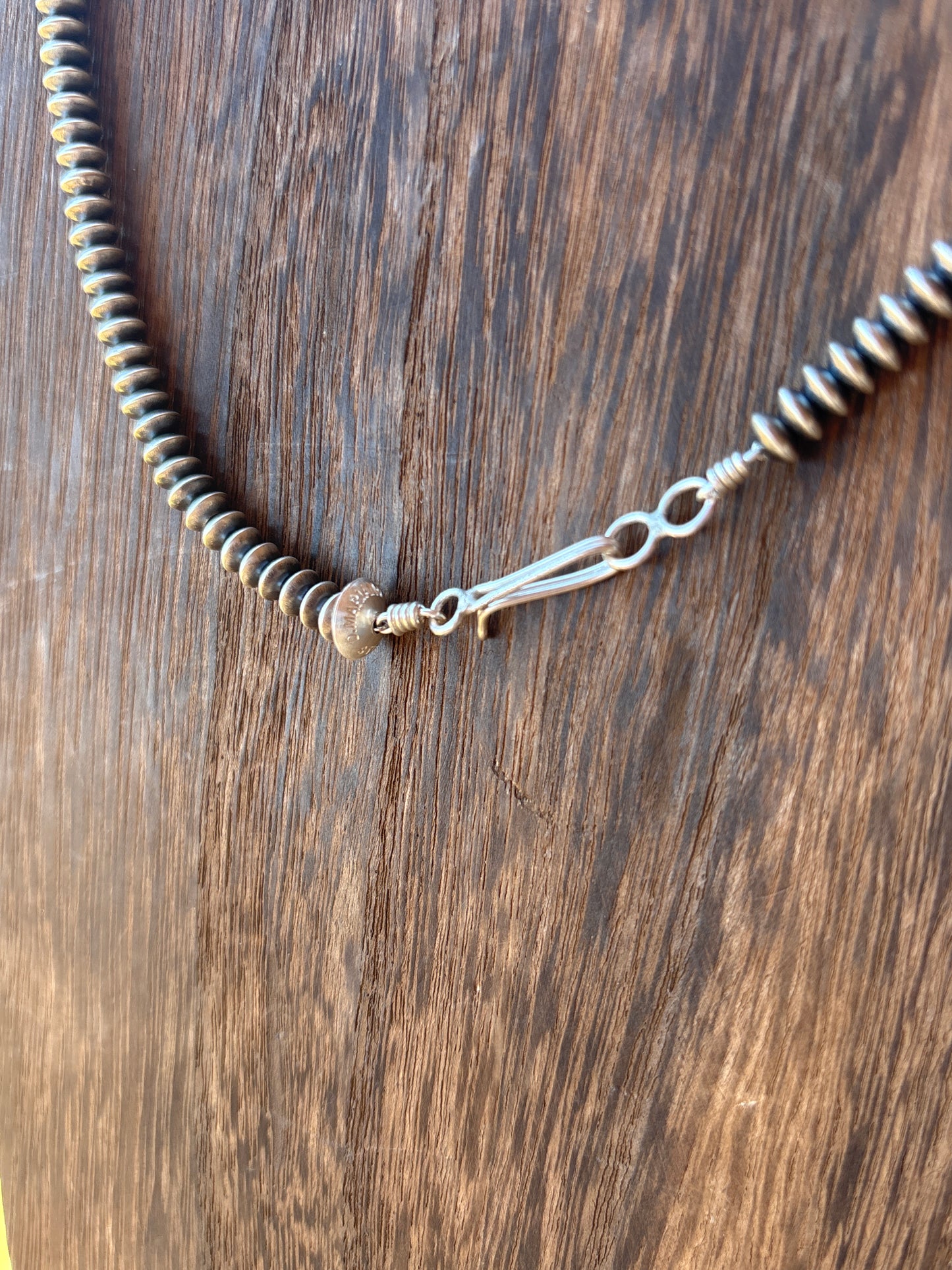 20” 5mm Saucer/Rondelle Dorinda Mariano SS Navajo Pearl Necklace 5D20NP