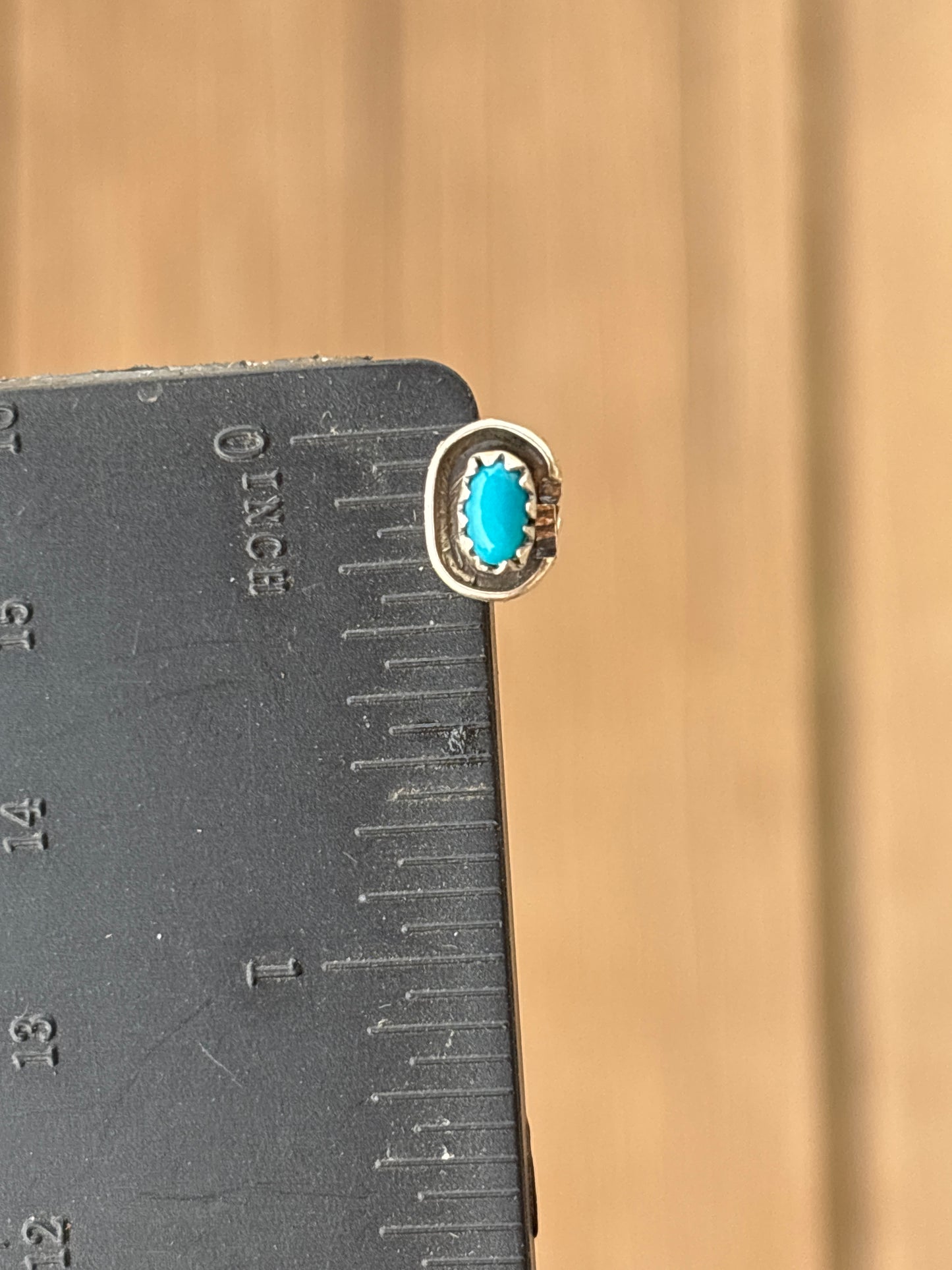 Roselene Joe Oval Turquoise & SS Shadow Stud Earrings 043493RB