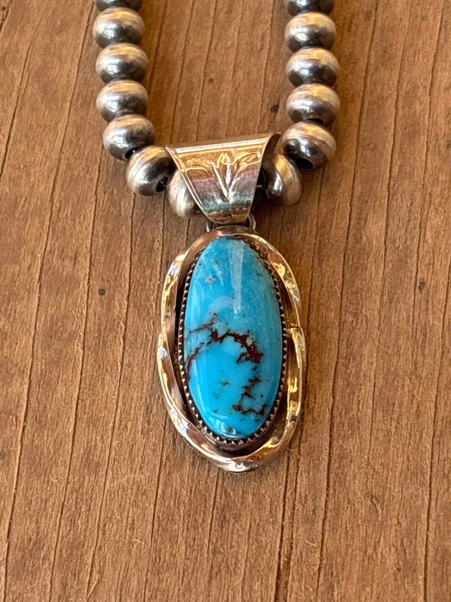 Ernest Hawthorne Turquoise & SS Pendant 16103