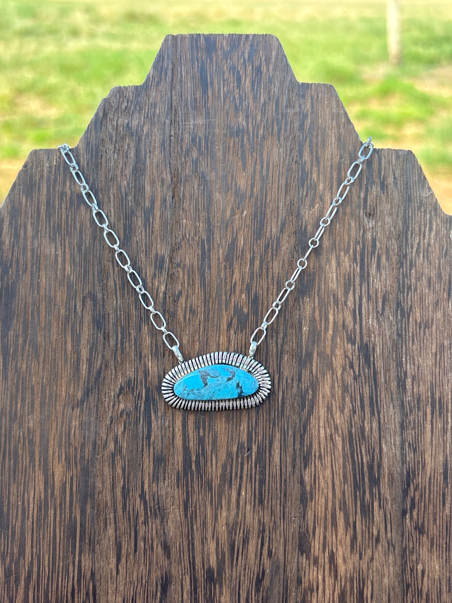 Charlene Yazzie Sonoran Oval Bar Necklace 3383RB