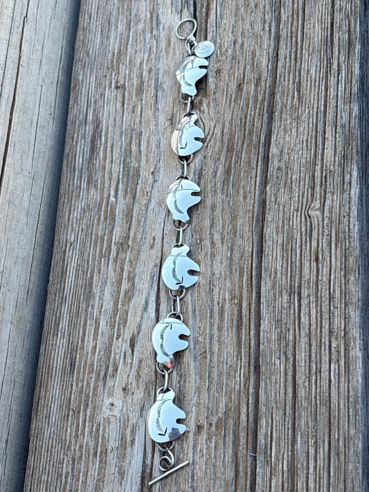Lyanne Goodluck Sterling Silver Bear Link Bracelet 14LG