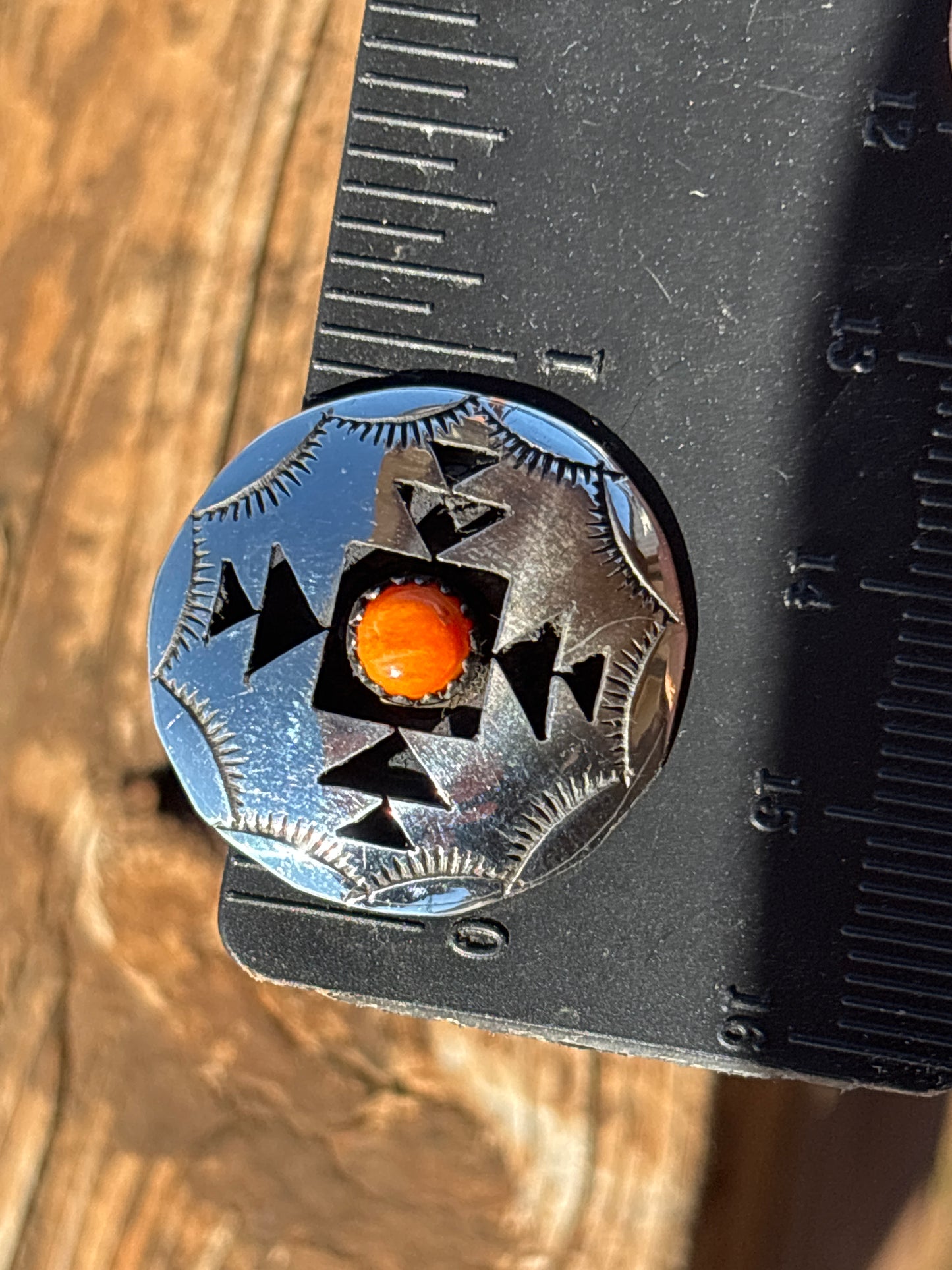 Phil Perry Orange Spiny Sterling Silver Stud Earrings 75T