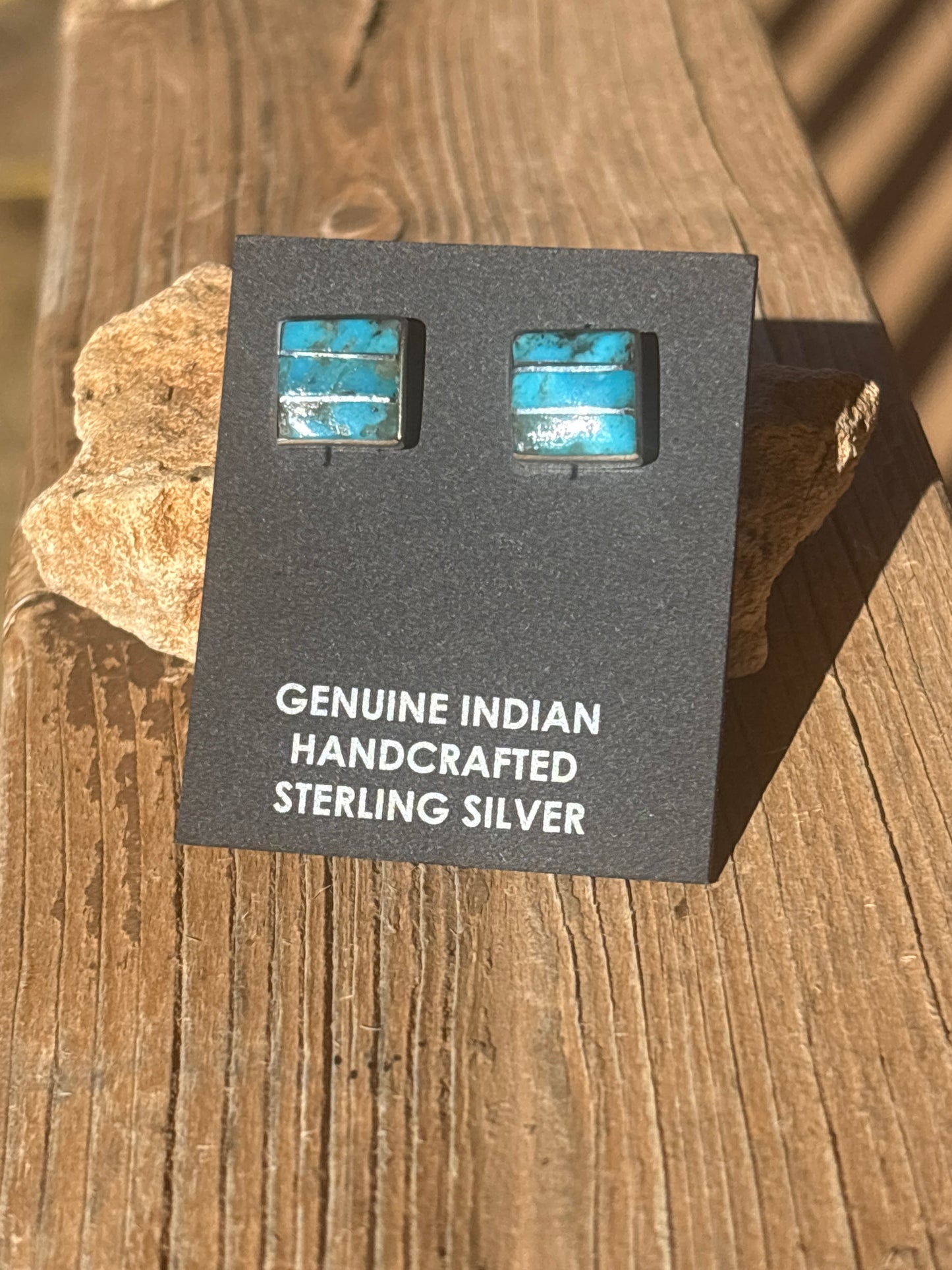 Michelle Haloo Turquoise Sterling Silver Stud Earrings 66T