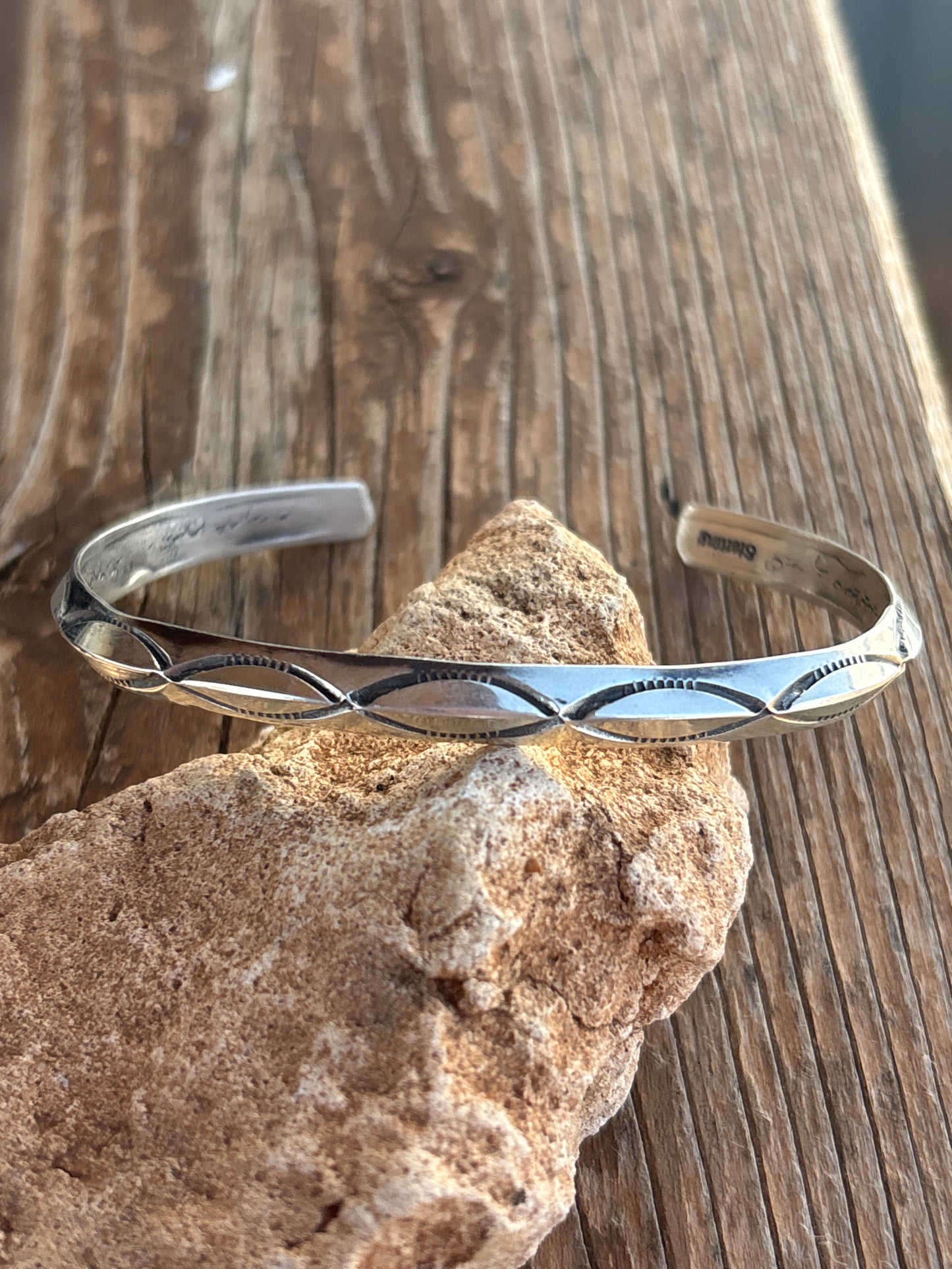 Ben Tahe Triangle Stamped SS Cuff 600T